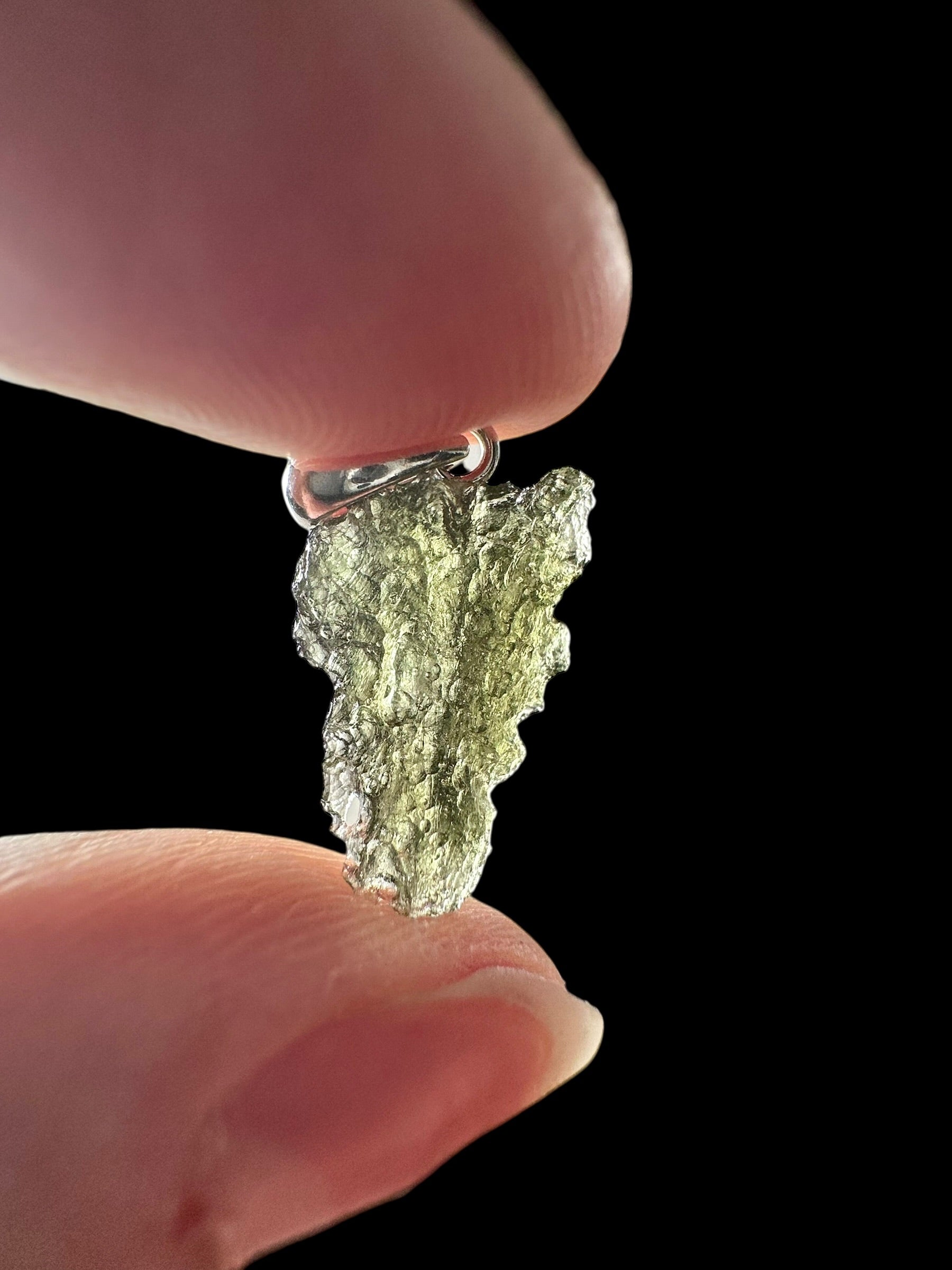 Silver moldavite pendant 0,9g - SP/V839