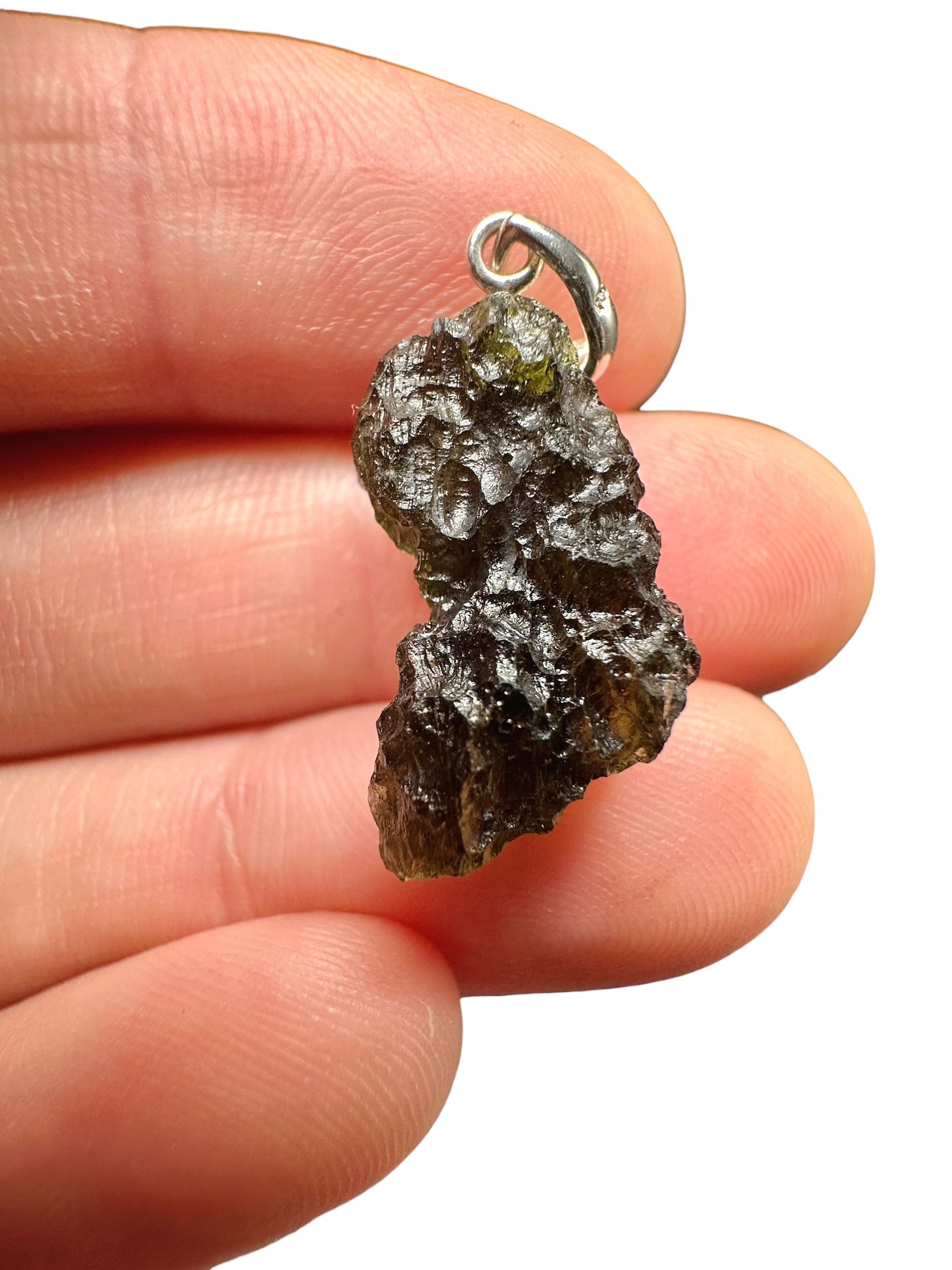 Silver moldavite pendant 2,2g