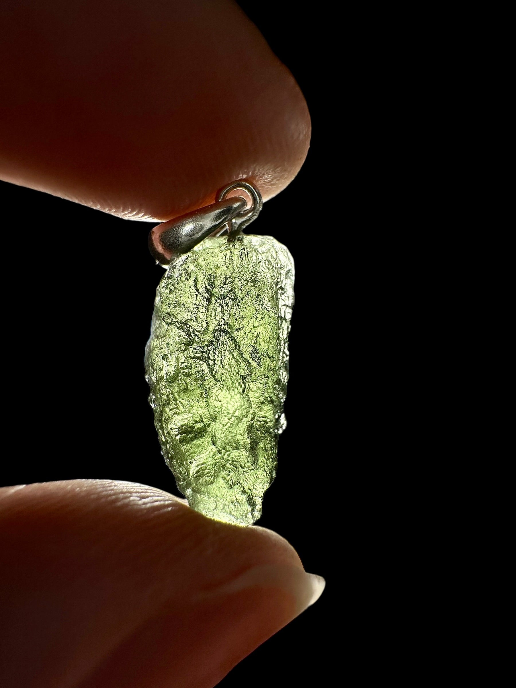 Silver moldavite pendant 2g - SP/V842