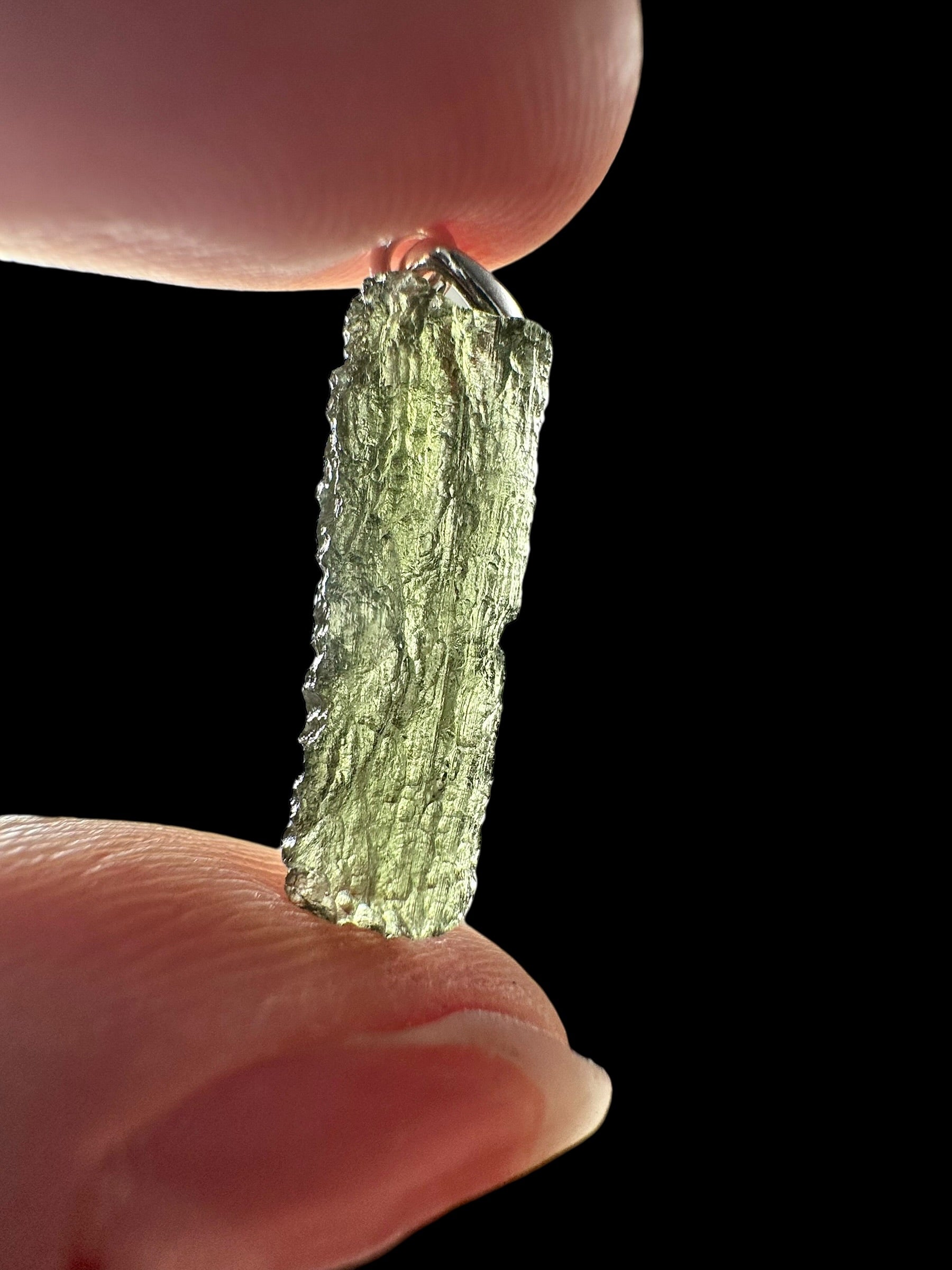 Silver moldavite pendant 0,9g - SP/V844