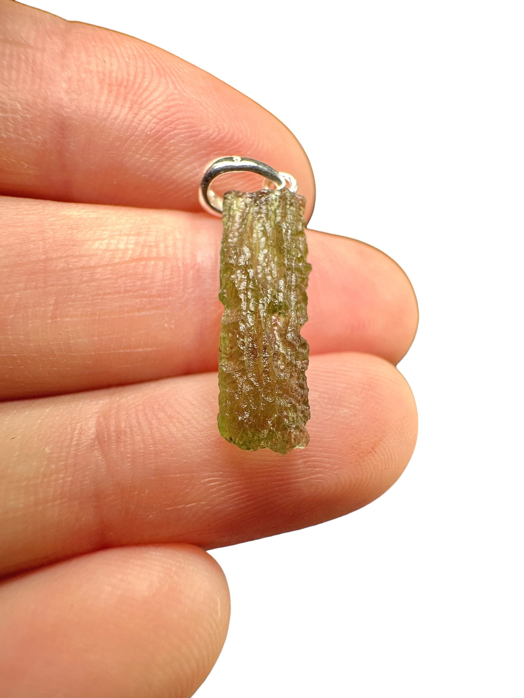 Silver moldavite pendant 0,9g