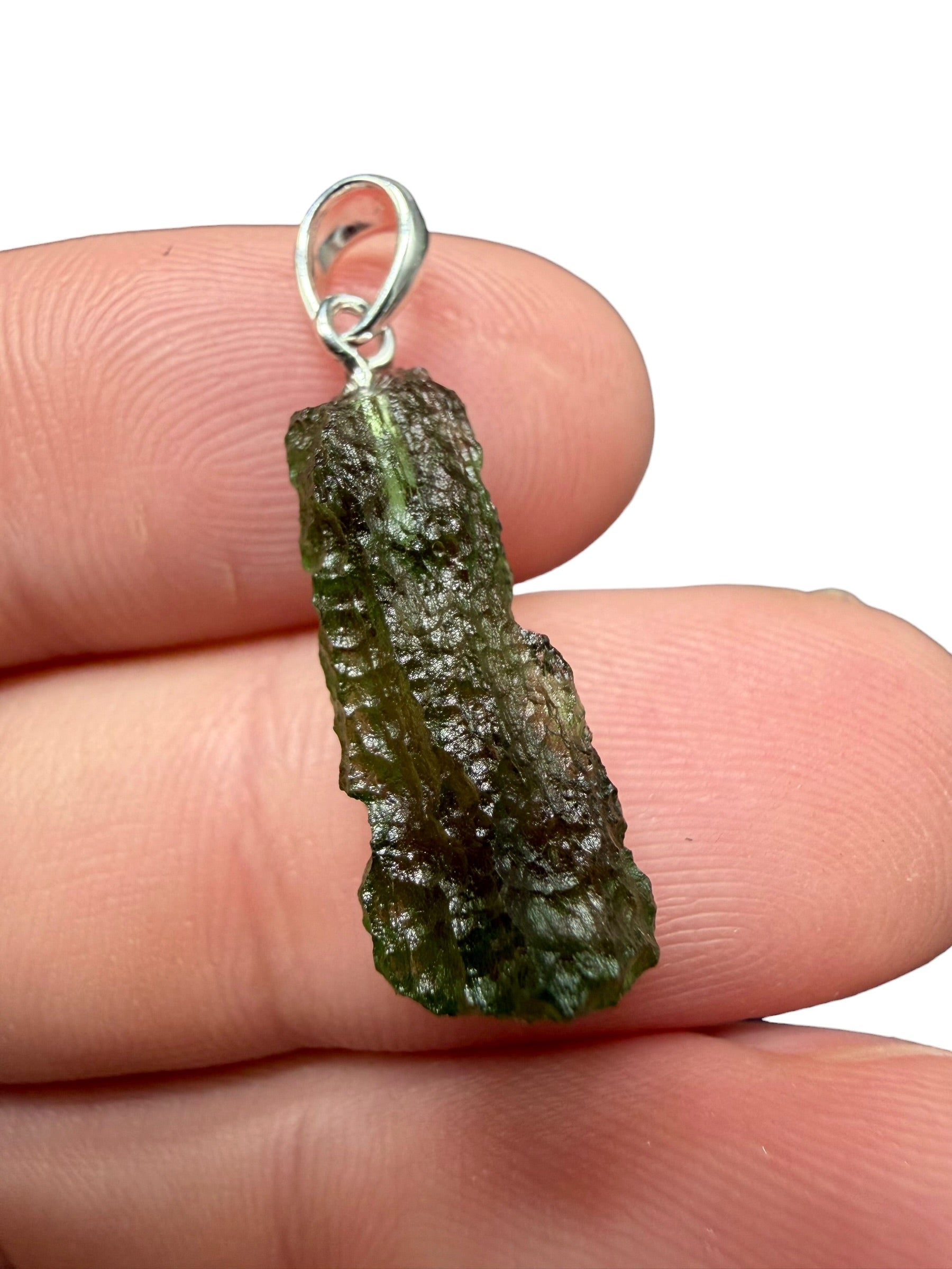 Silver moldavite pendant 1,6g - SP/V855