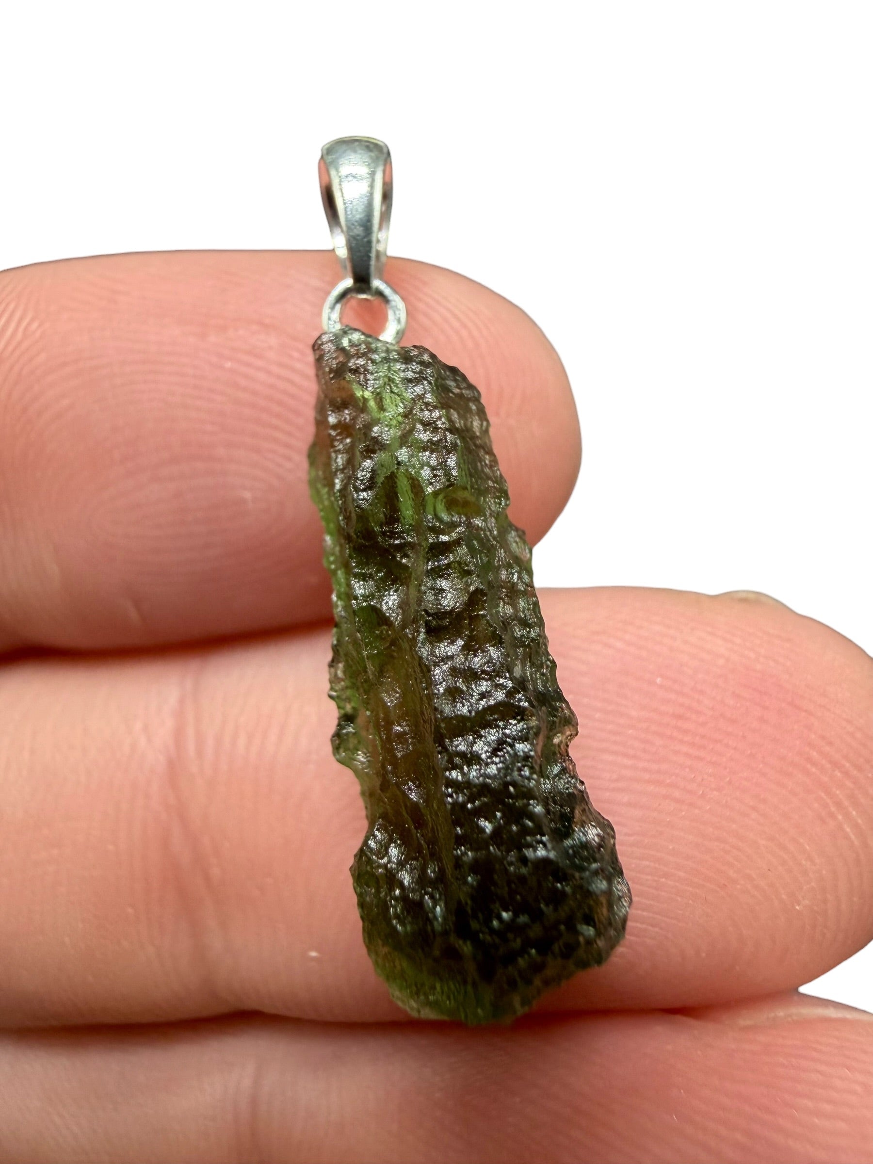 Silver moldavite pendant 1,6g