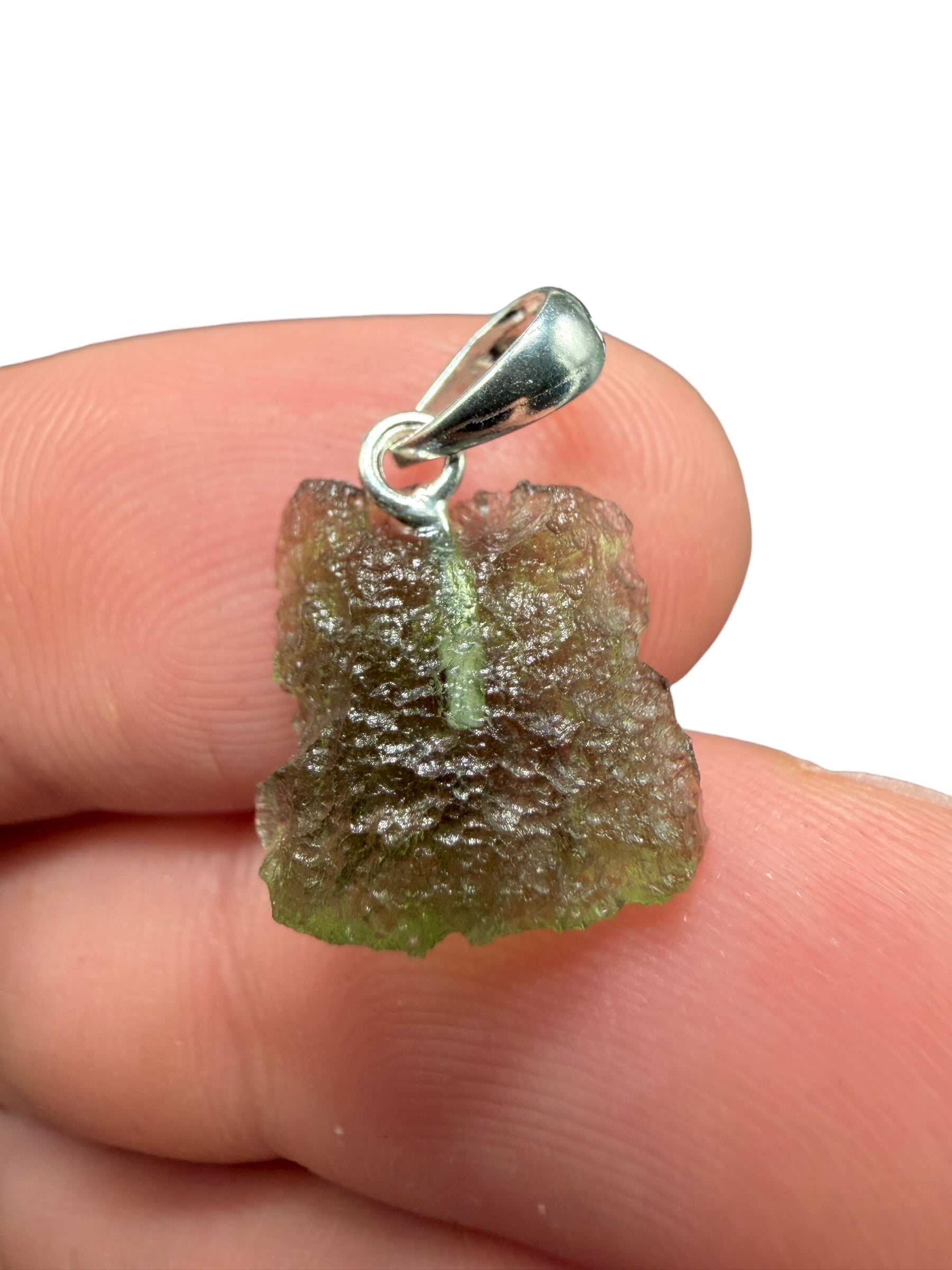Silver moldavite pendant 0,8g