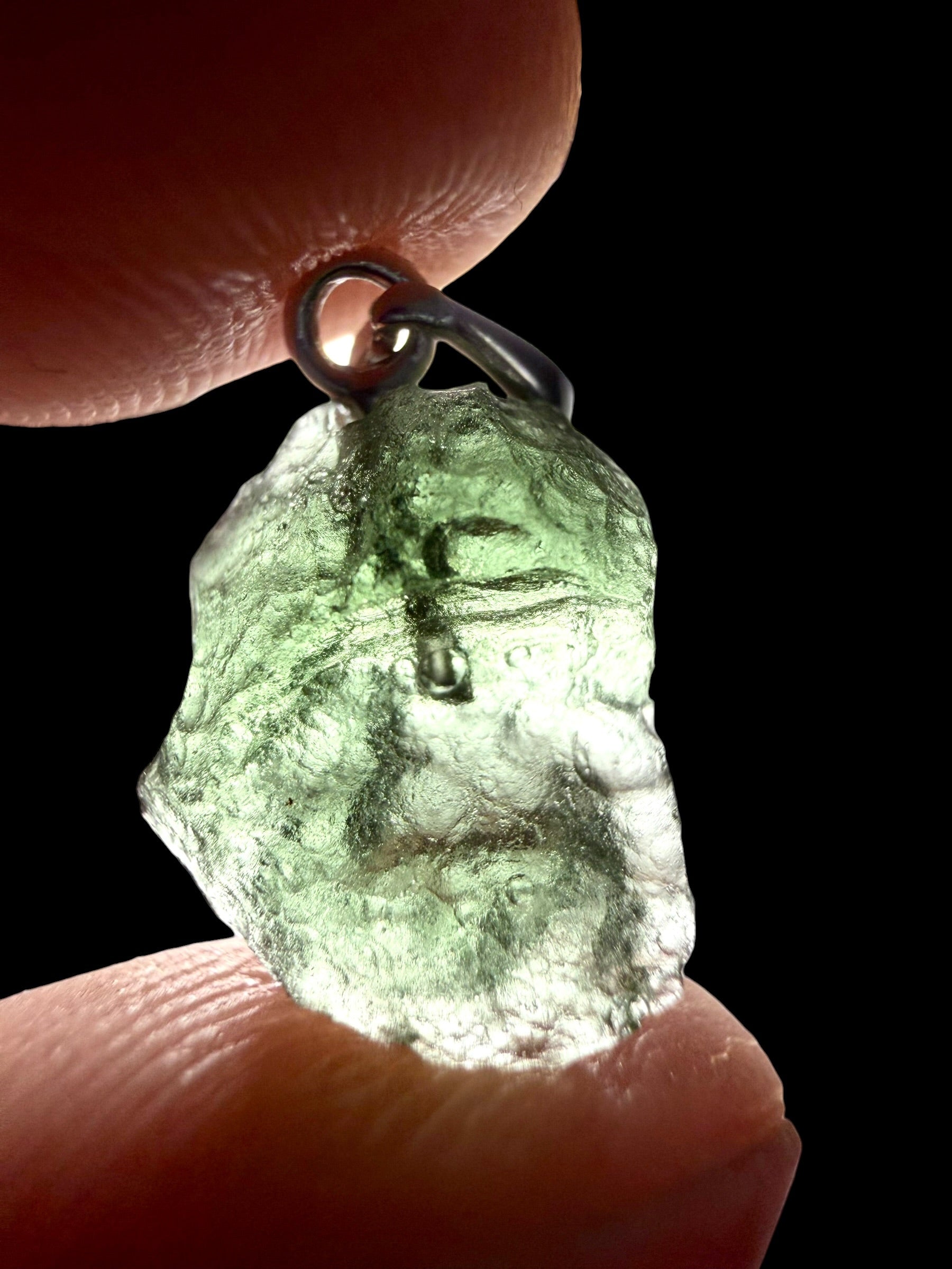 Silver moldavite pendant 0,9g - SP/V866