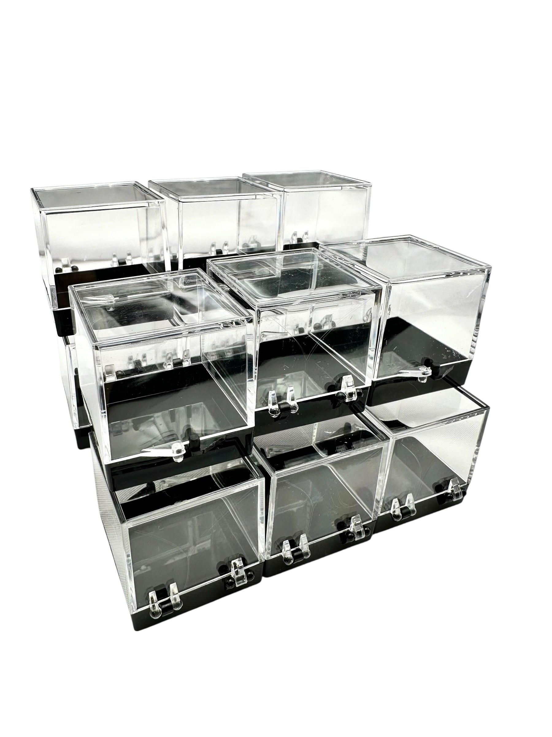 Set of 12 closable boxes