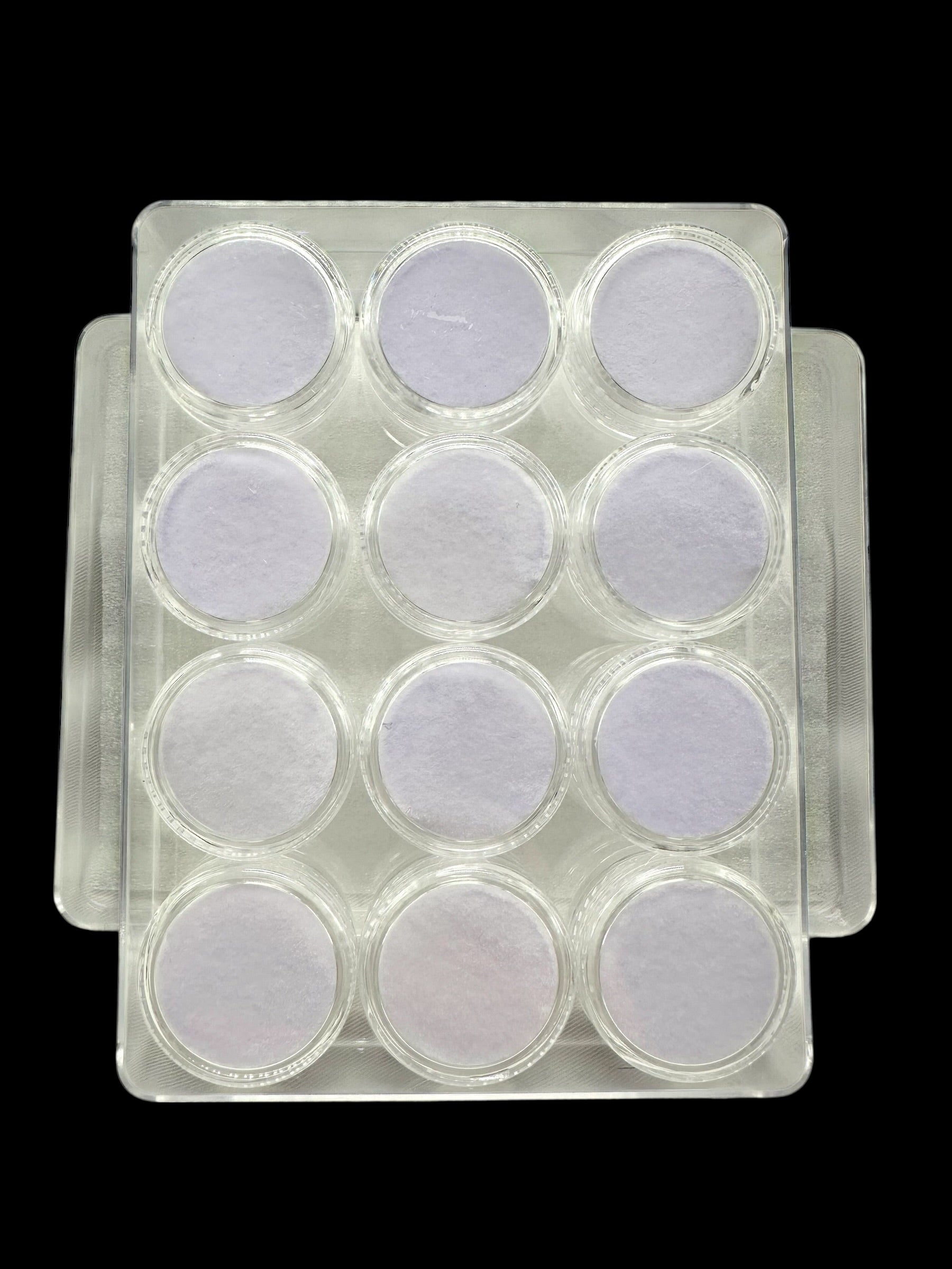 Pack of 12 pcs of plastic screw-top box for mineral samples (white) - PK012