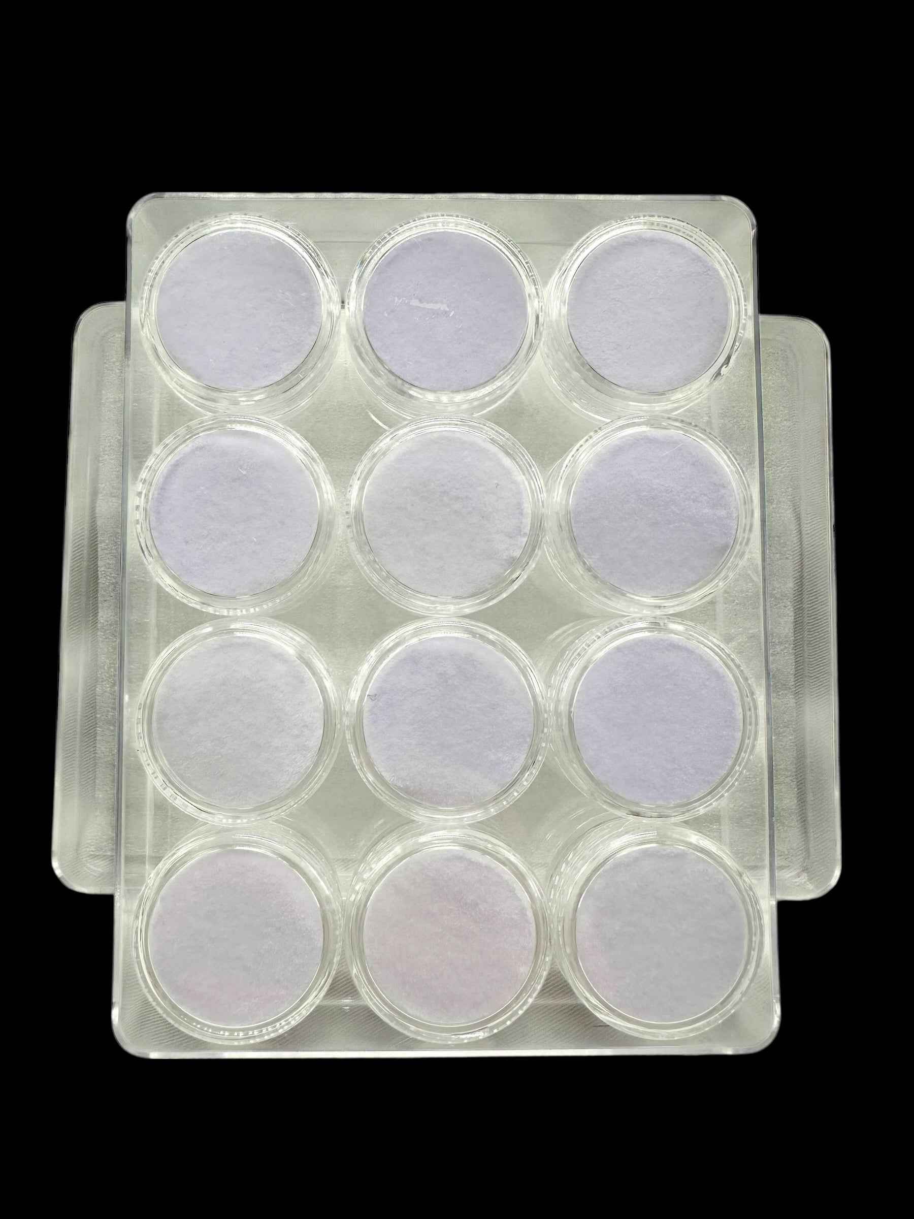 Pack of 12 pcs of plastic screw-top box for mineral samples (white) - PK012