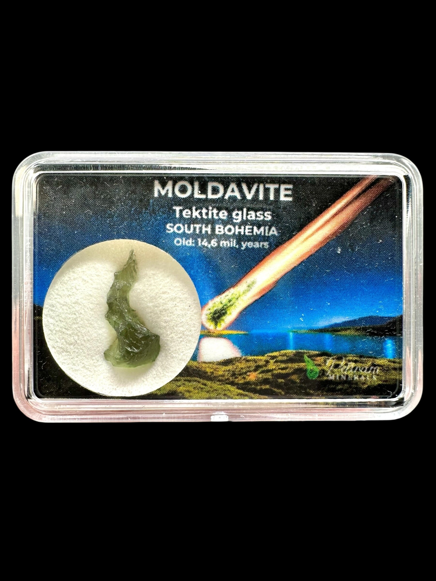 Moldavite in box – Besednice Jezkovna