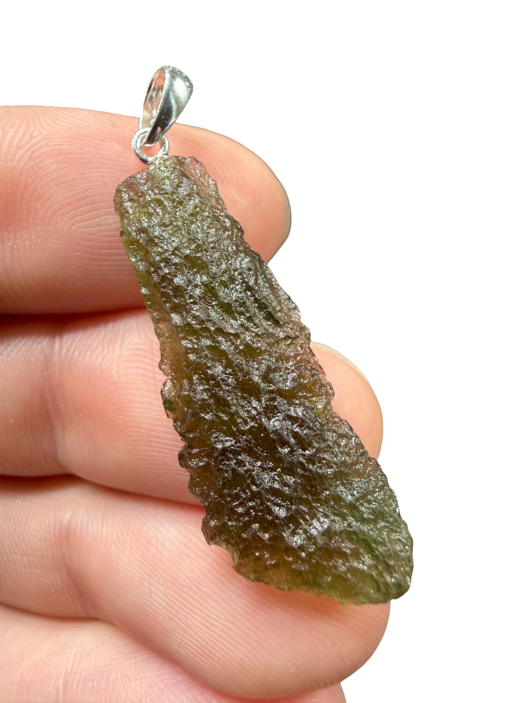 Silver moldavite pendant 2,7g