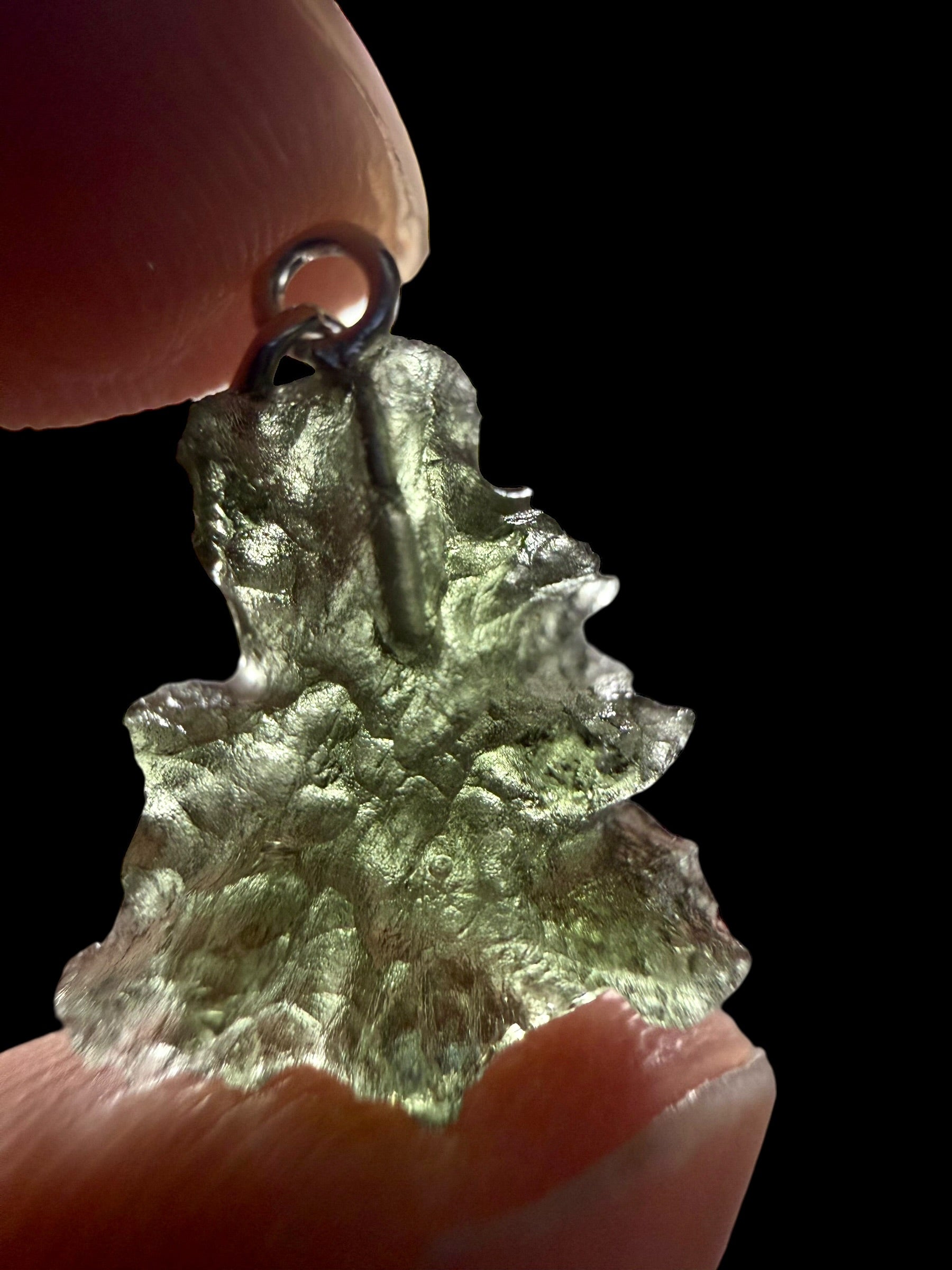 Silver moldavite pendant 0,8g - SP/V880