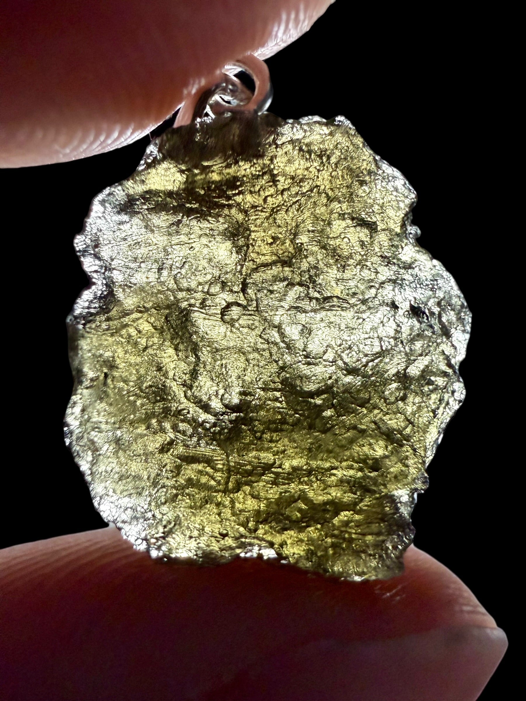 Silver moldavite pendant 1,8g - SP/V888