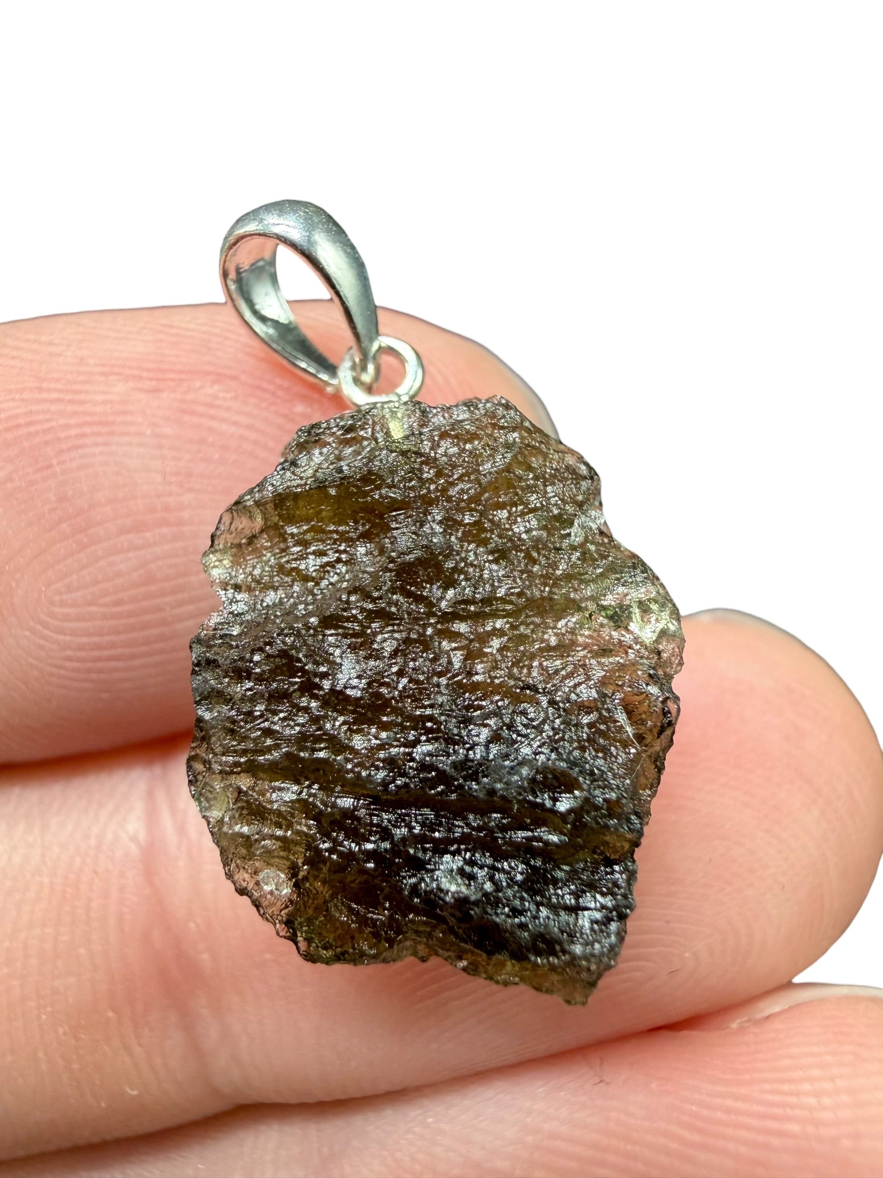 Silver moldavite pendant 1,8g