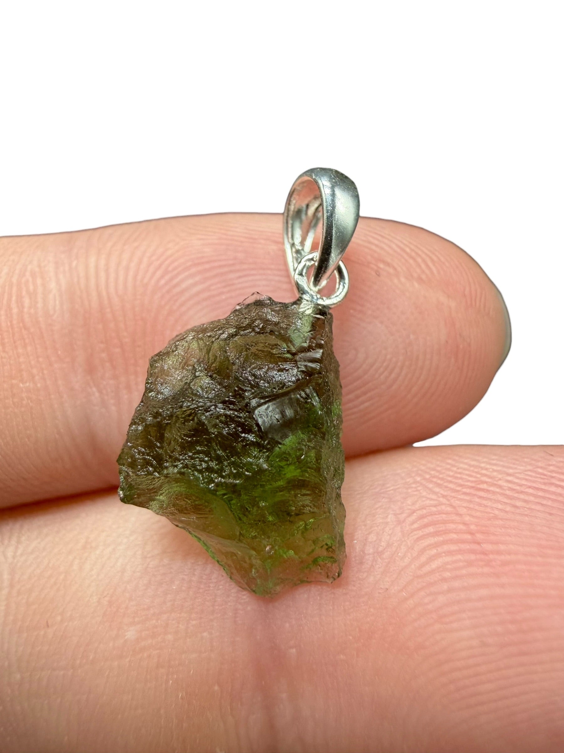 Silver moldavite pendant 1,3g - SP/V893