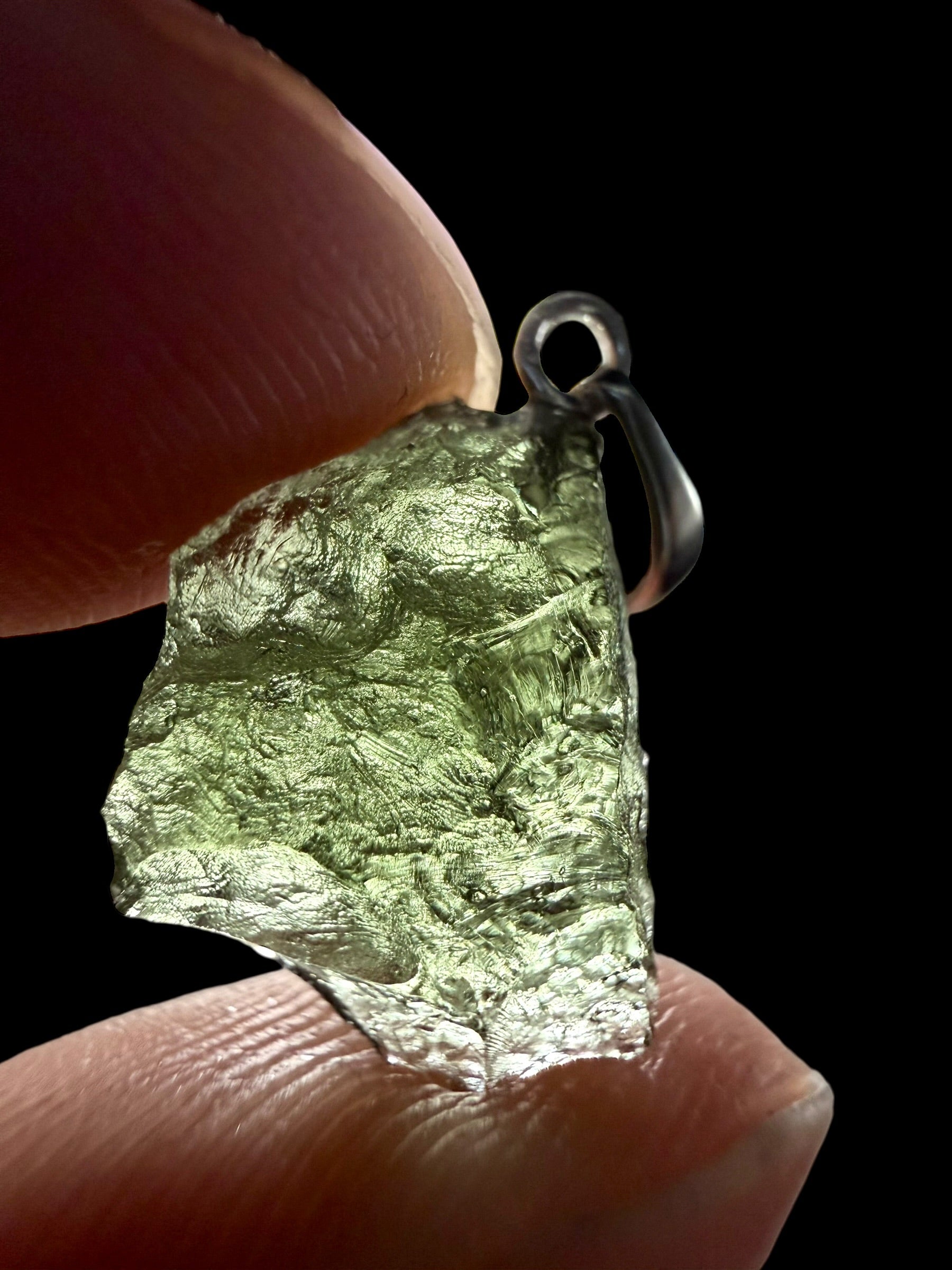 Silver moldavite pendant 1,3g - SP/V893