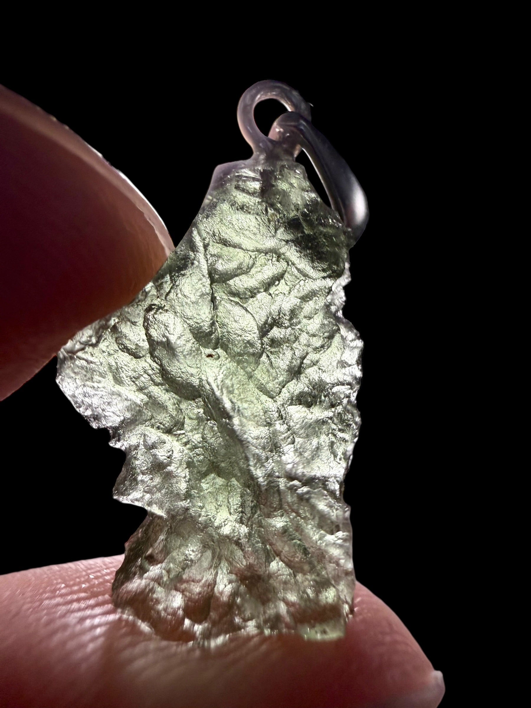 Silver moldavite pendant 1g - SP/V894