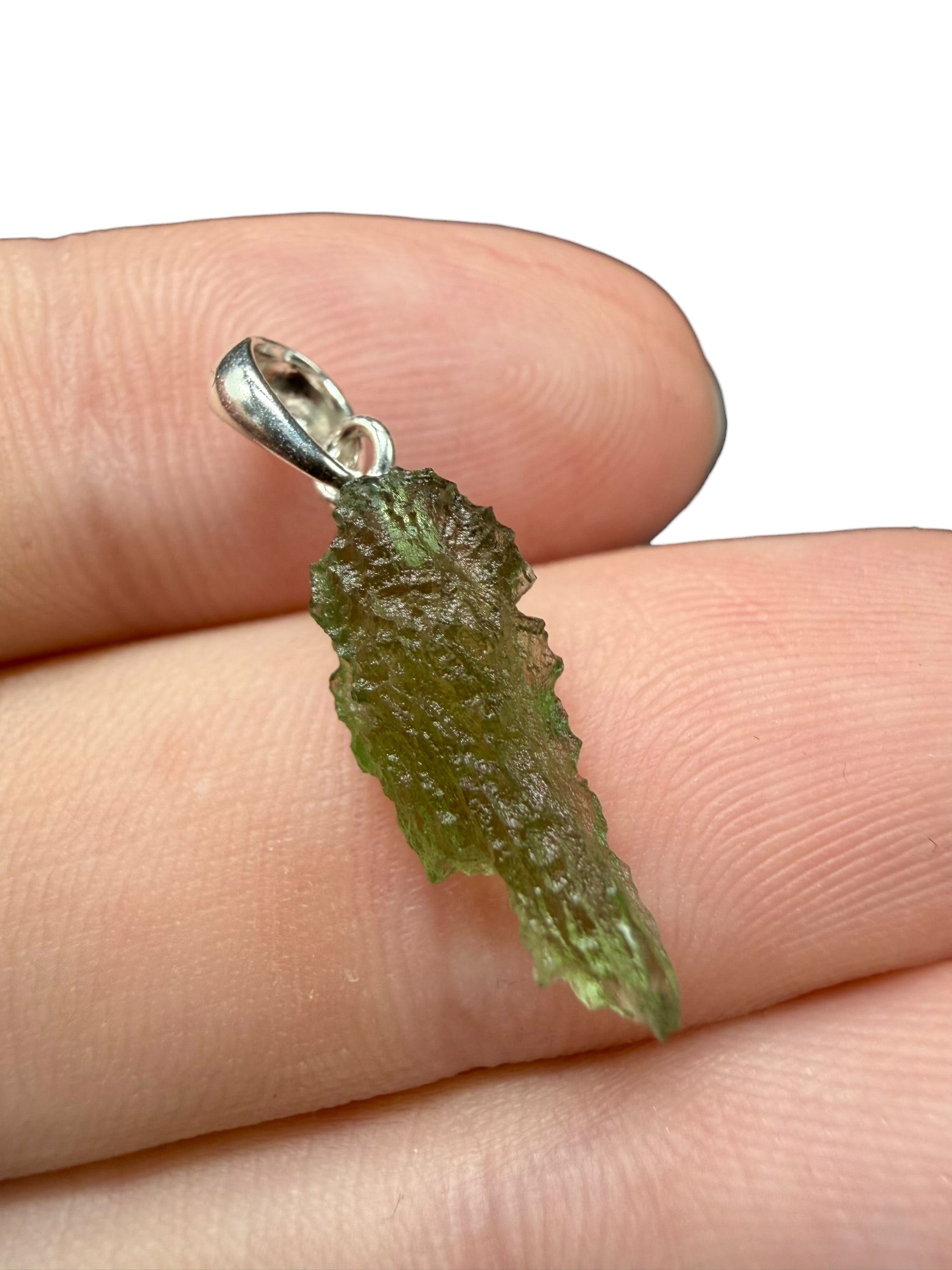 Silver moldavite pendant 0,7g