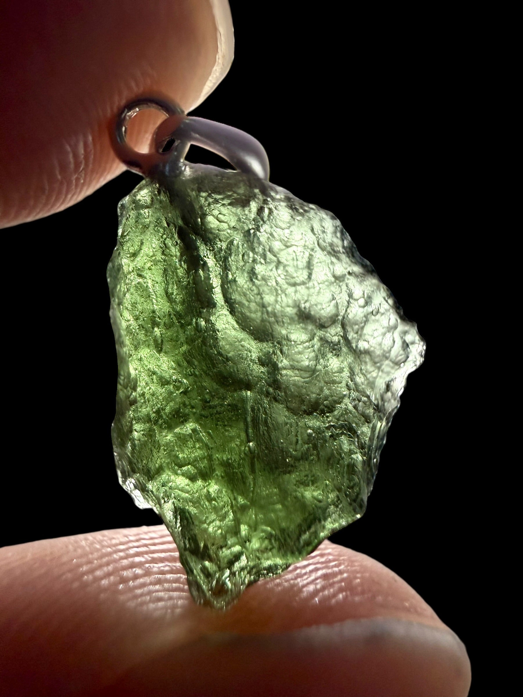 Silver moldavite pendant 1,3g - SP/V896