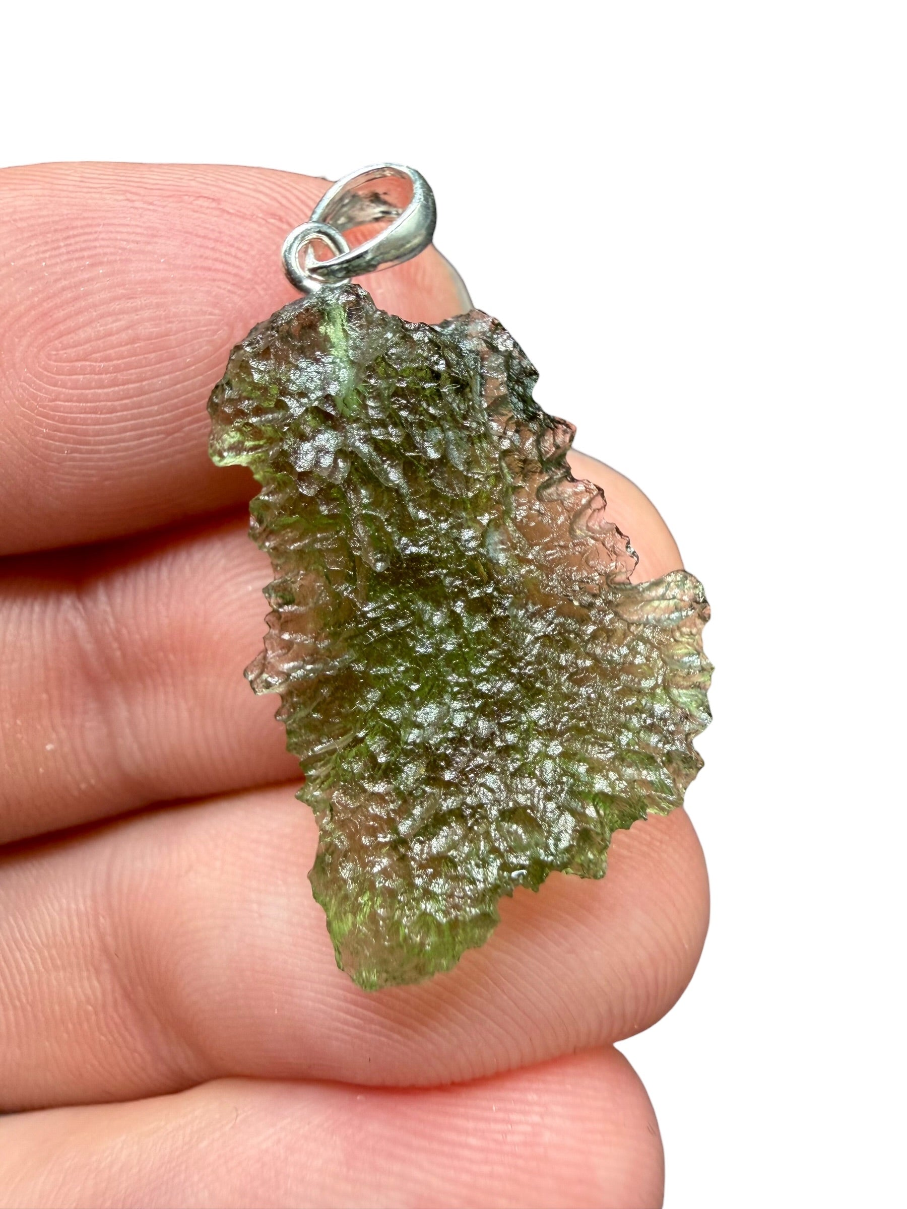Silver moldavite pendant 2,8g