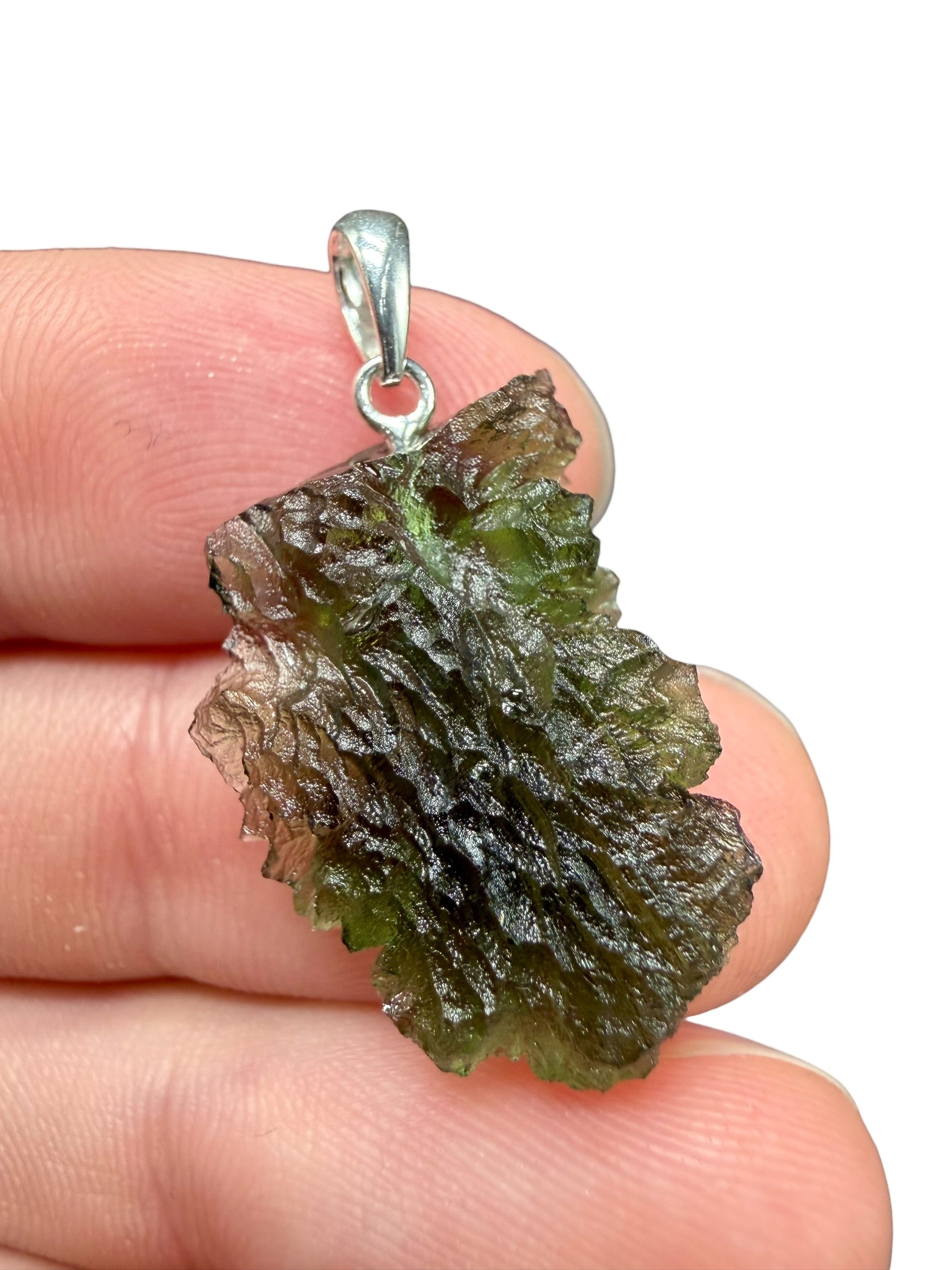 Silver moldavite pendant 3,2g