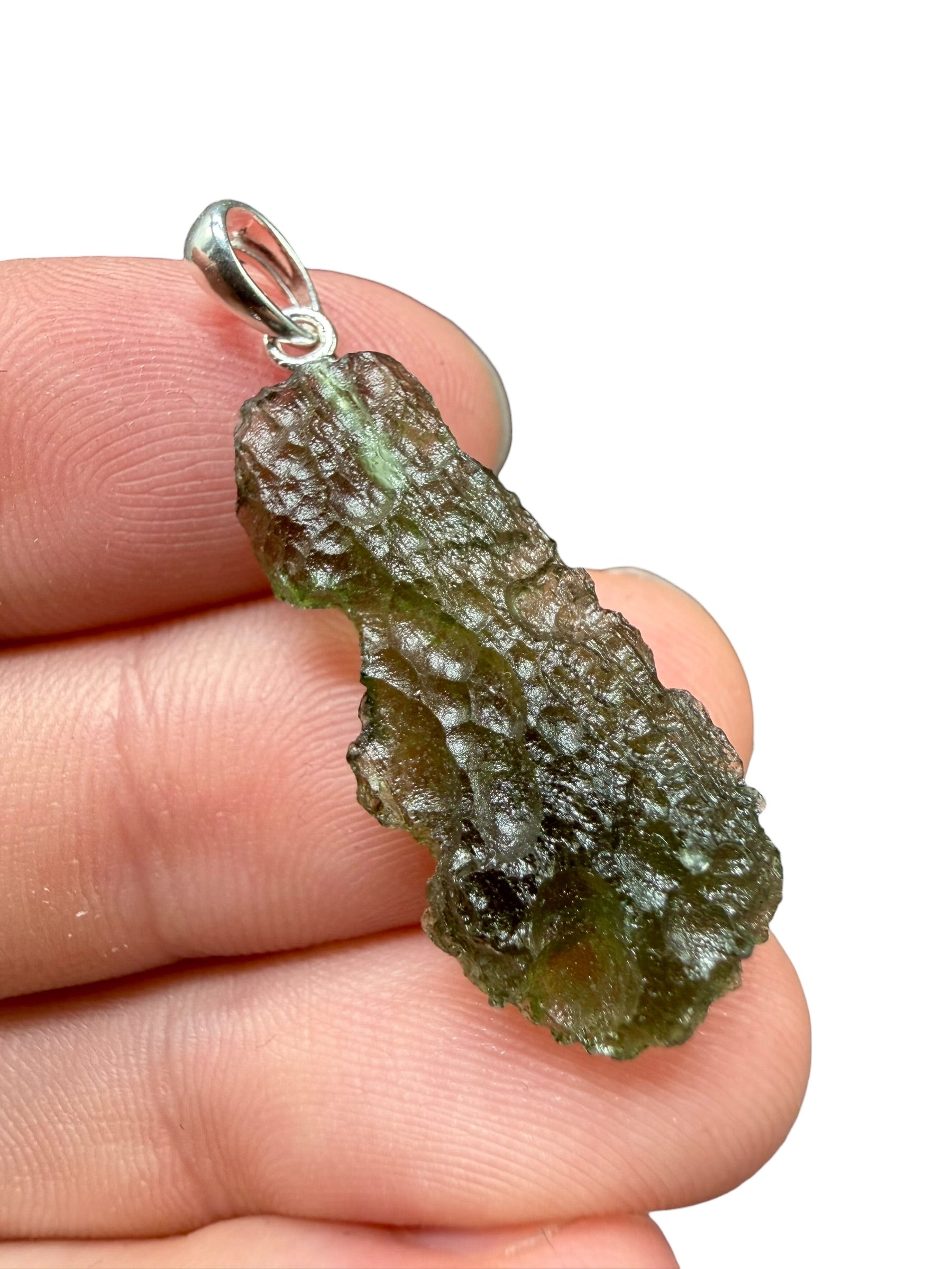 Silver moldavite pendant 2,9g