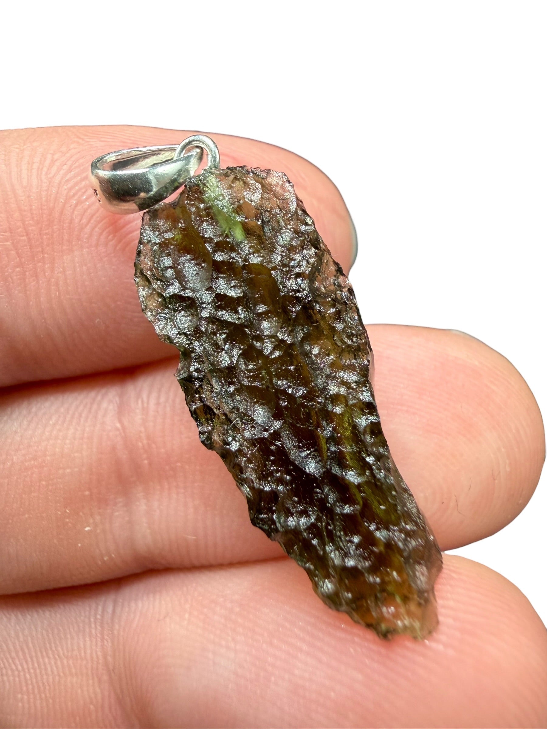 Silver moldavite pendant 2,1g - SP/V907