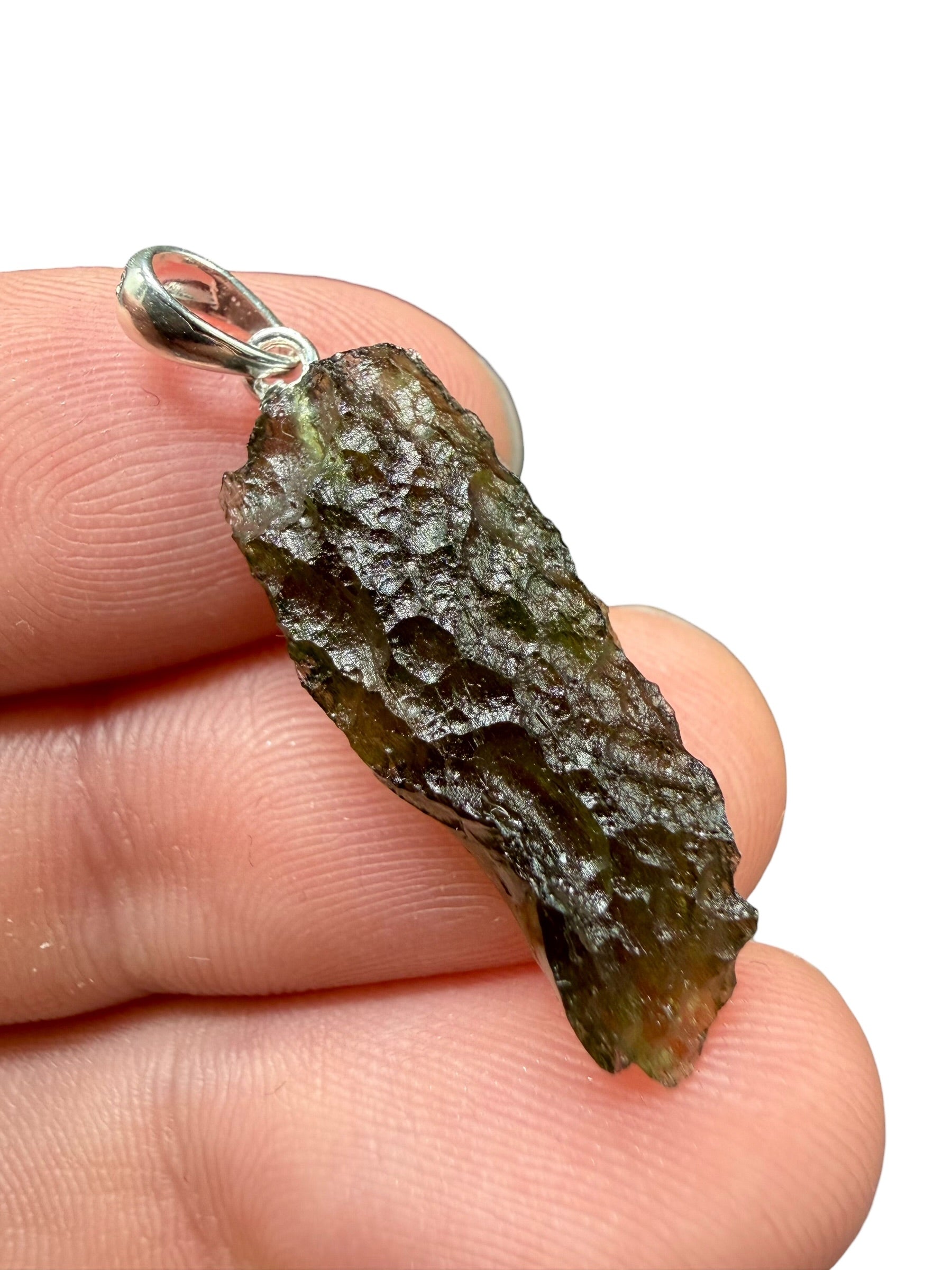 Silver moldavite pendant 2,1g