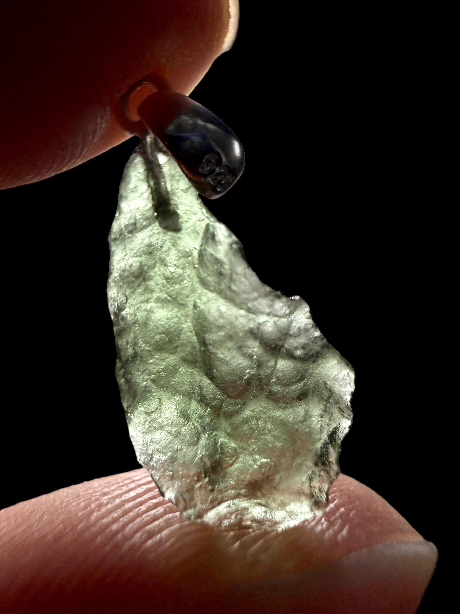 Silver moldavite pendant 0,7g - SP/V909