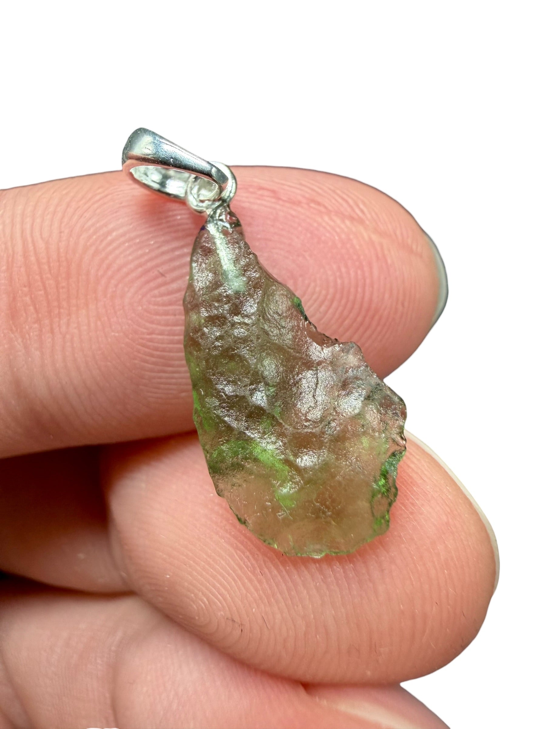 Silver moldavite pendant 0,7g