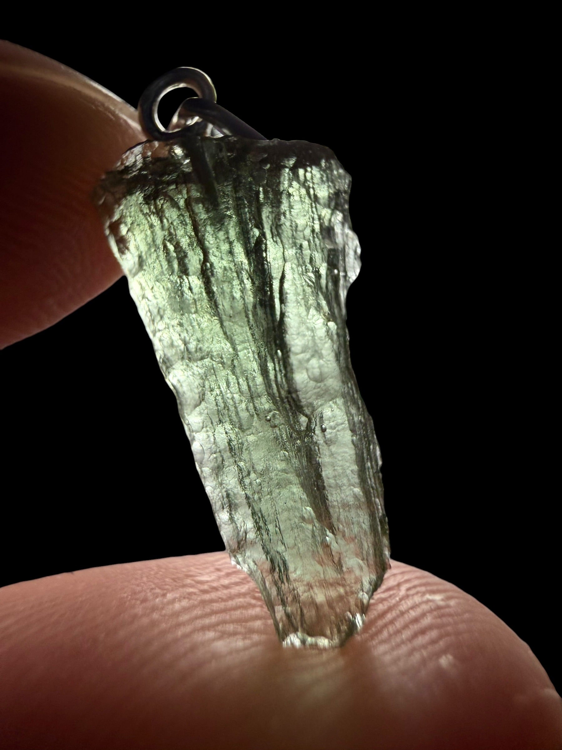 Silver moldavite pendant 0,7g - SP/V915