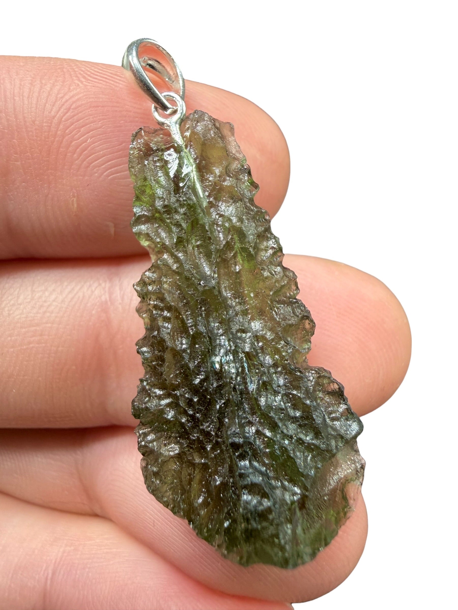 Silver moldavite pendant 3,8g