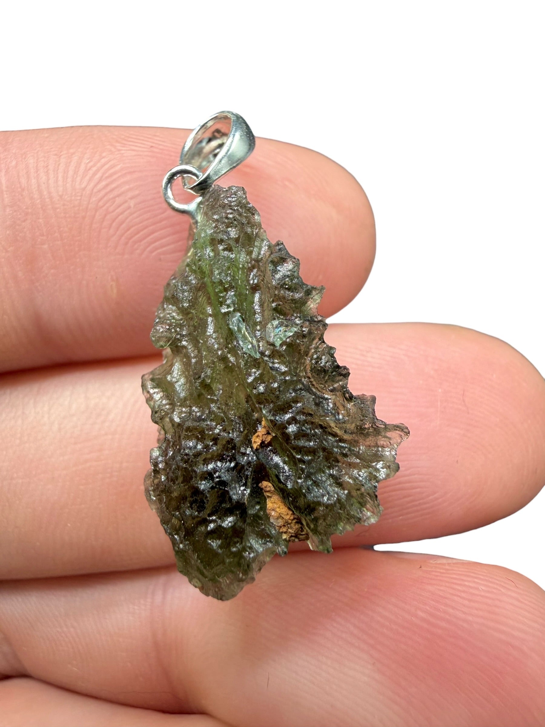 Silver moldavite pendant 2,4g - SP/V920