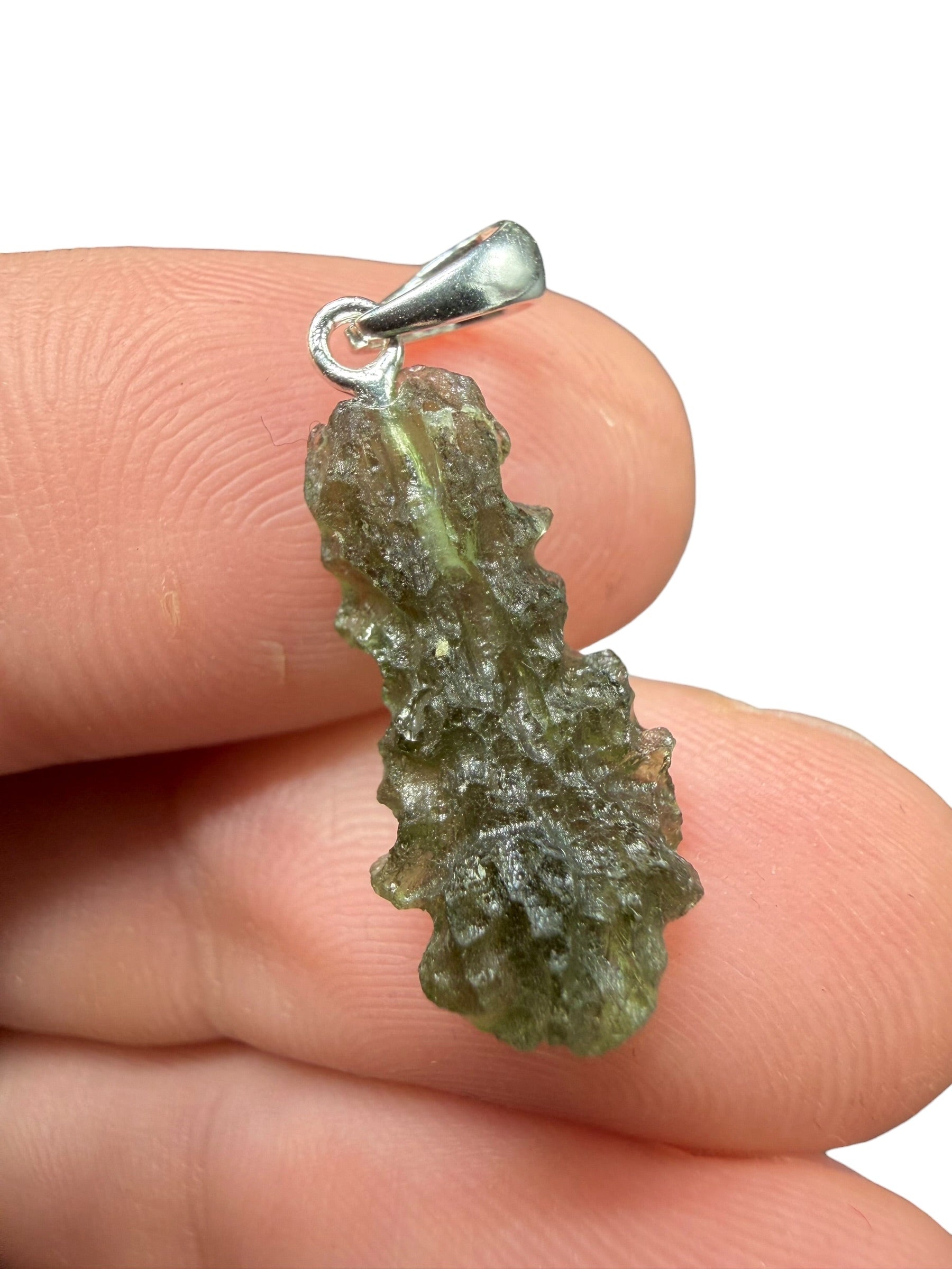 Silver moldavite pendant 1g - SP/V922
