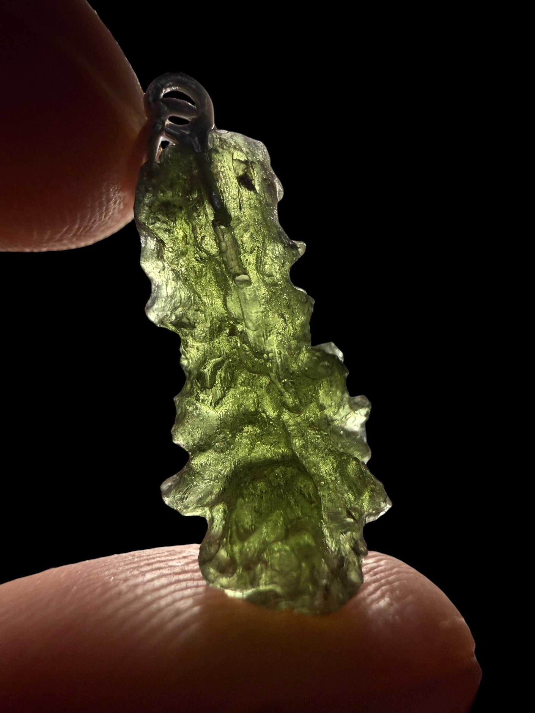 Silver moldavite pendant 1g - SP/V922
