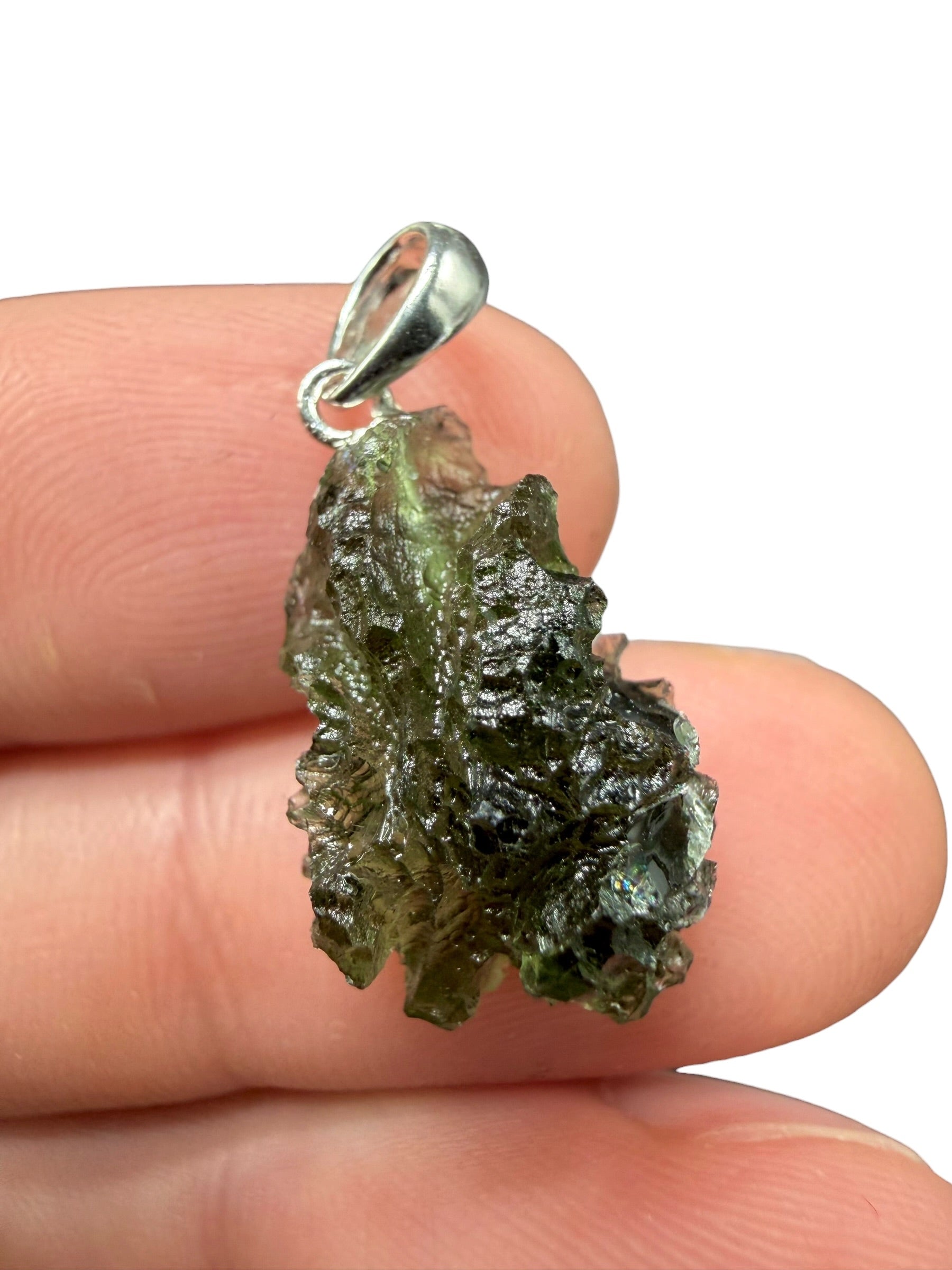 Silver moldavite pendant 2,1g - SP/V924