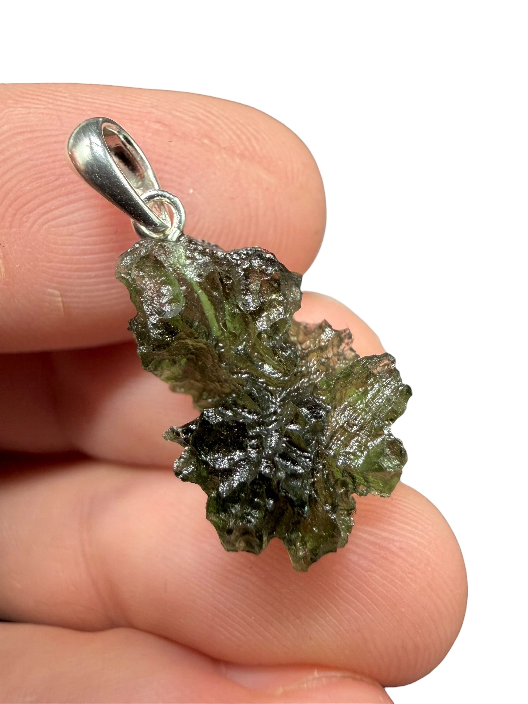 Silver moldavite pendant 2,1g