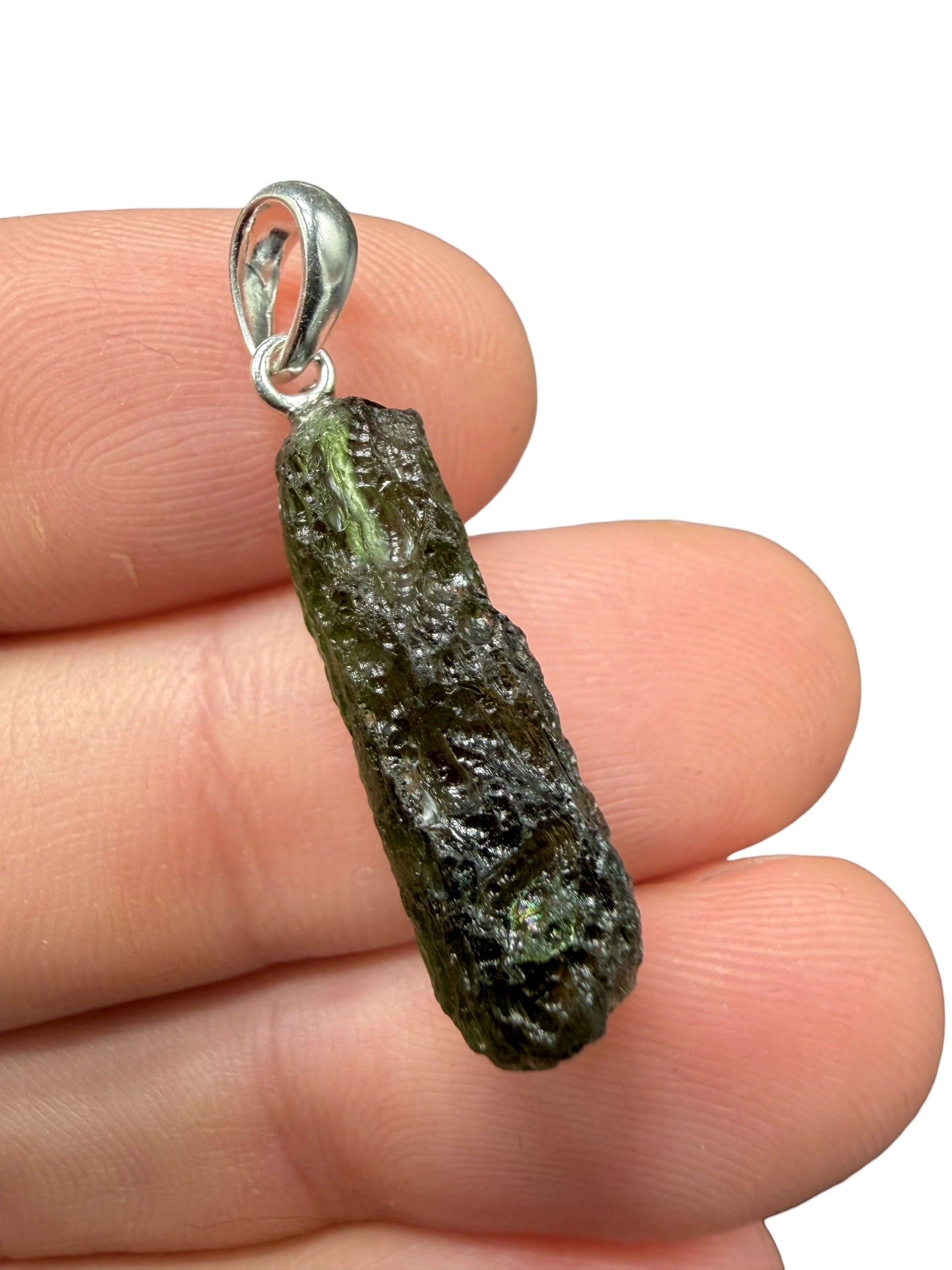 Silver moldavite pendant 1,9g