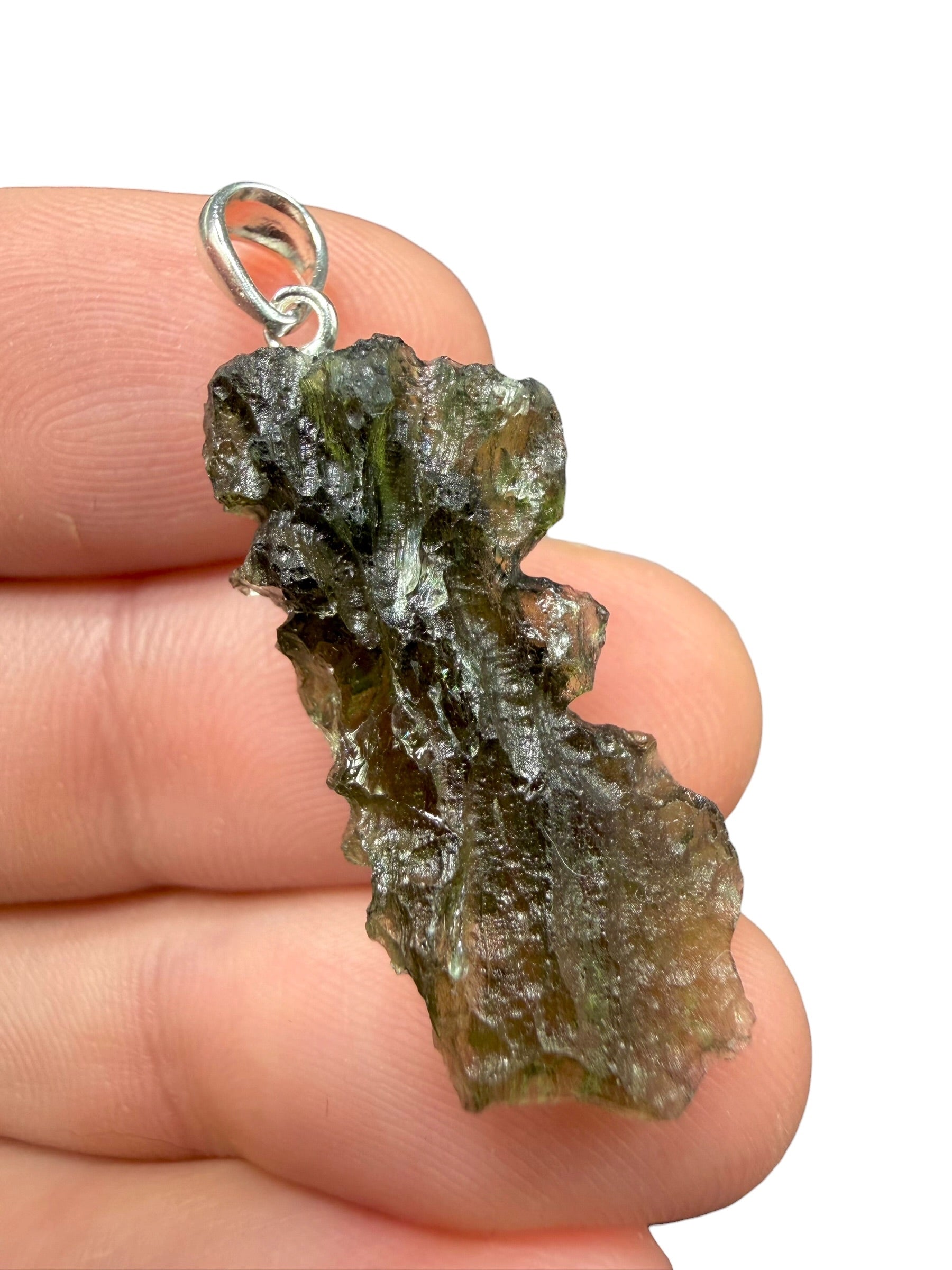 Silver moldavite pendant 2,6g