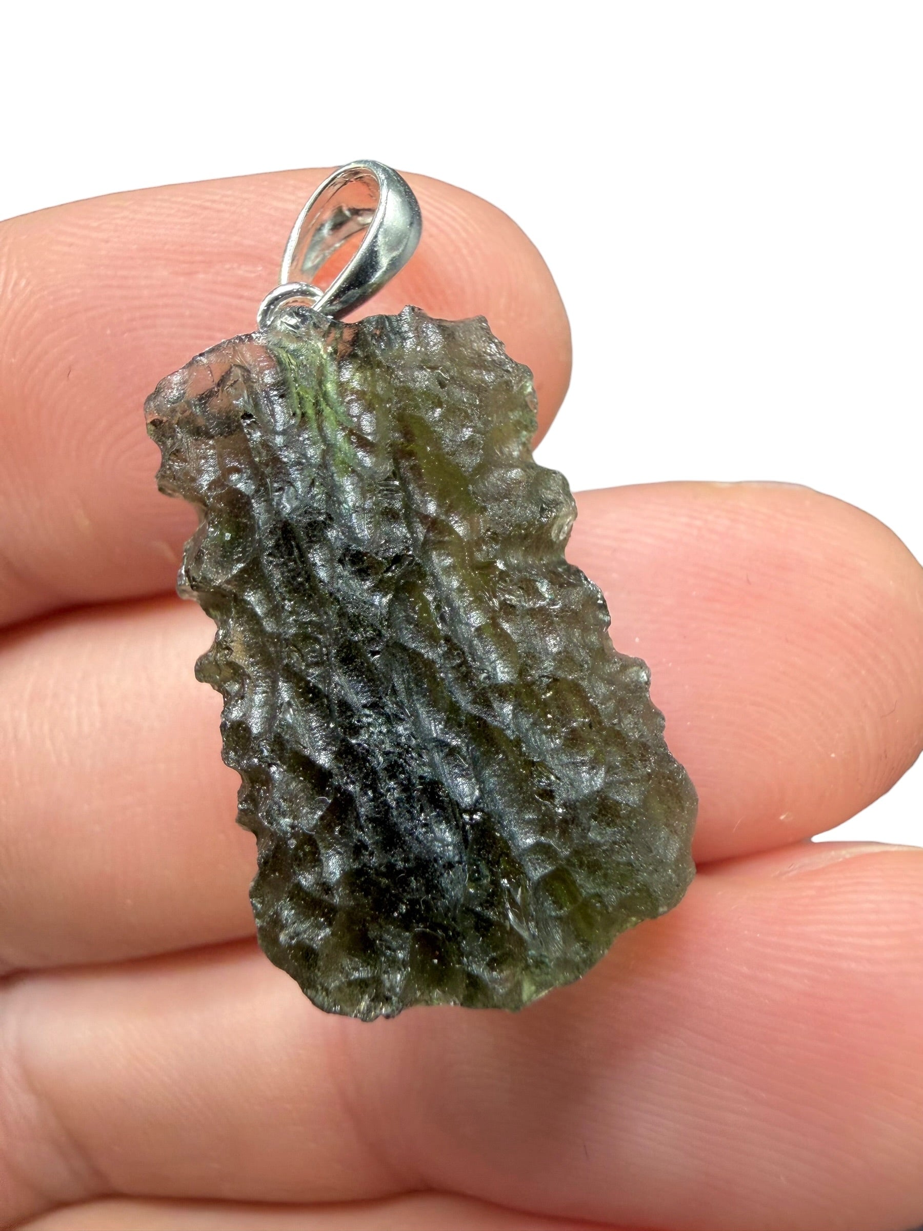 Silver moldavite pendant 3,6g
