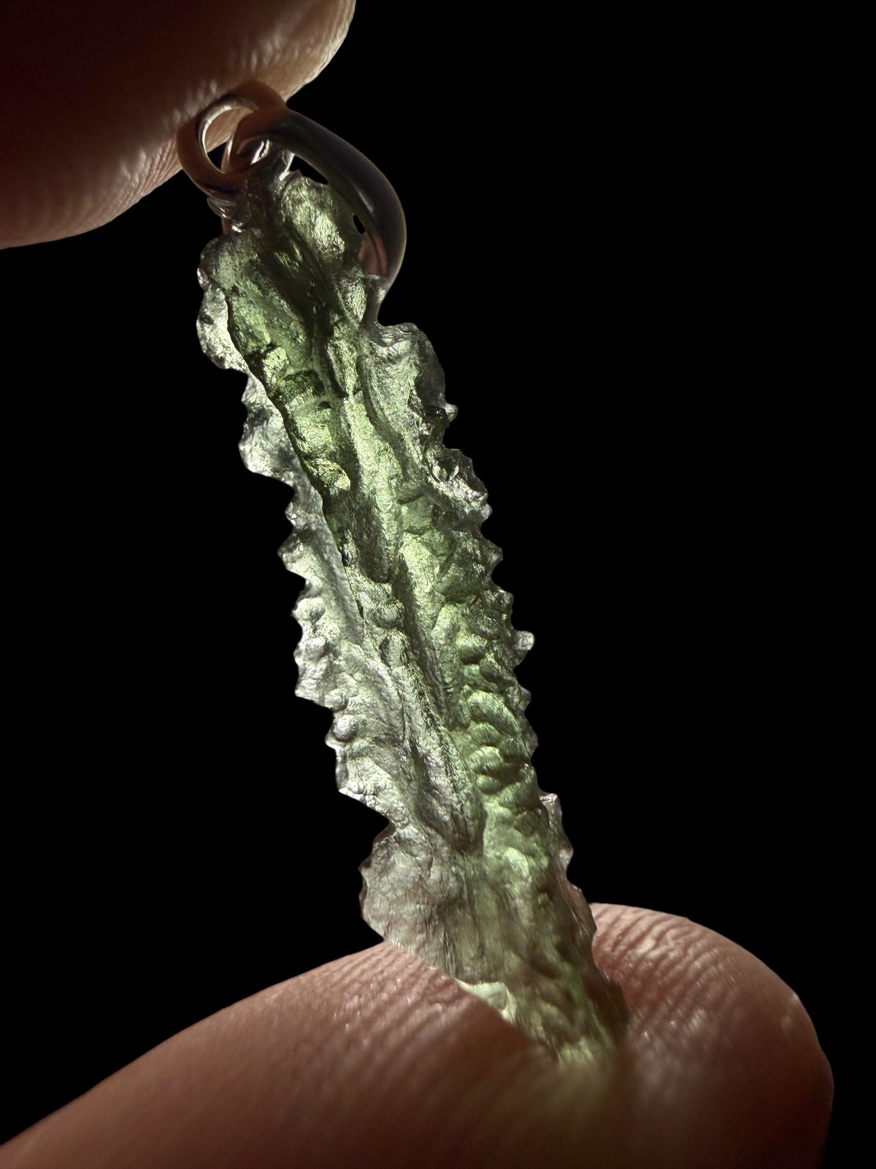 Silver moldavite pendant 0,7g - SP/V928