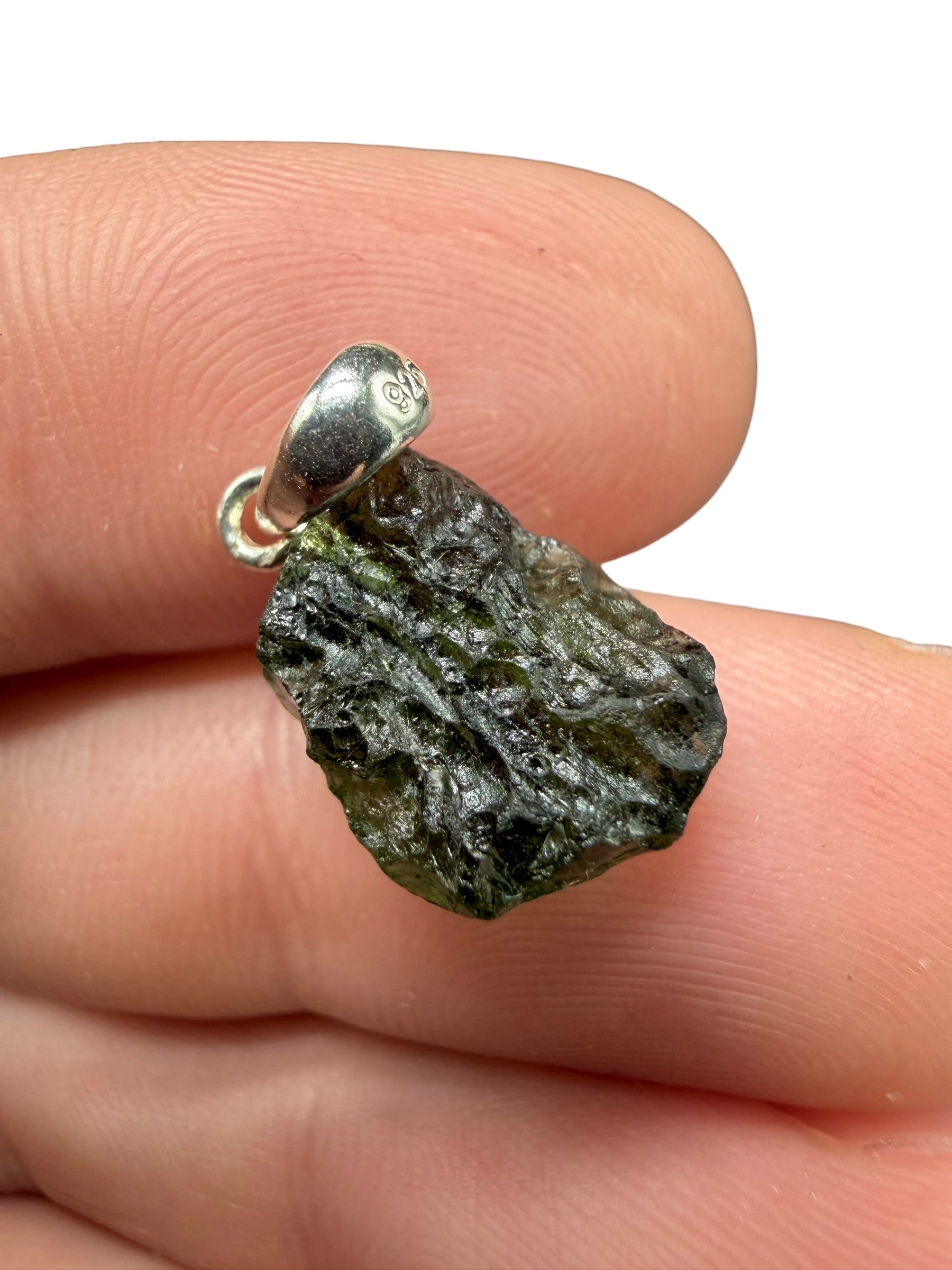 Silver moldavite pendant 1,3g - SP/V932