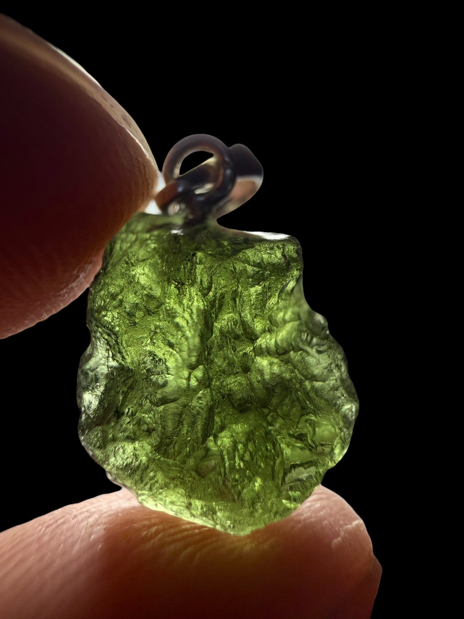 Silver moldavite pendant 1,3g - SP/V932