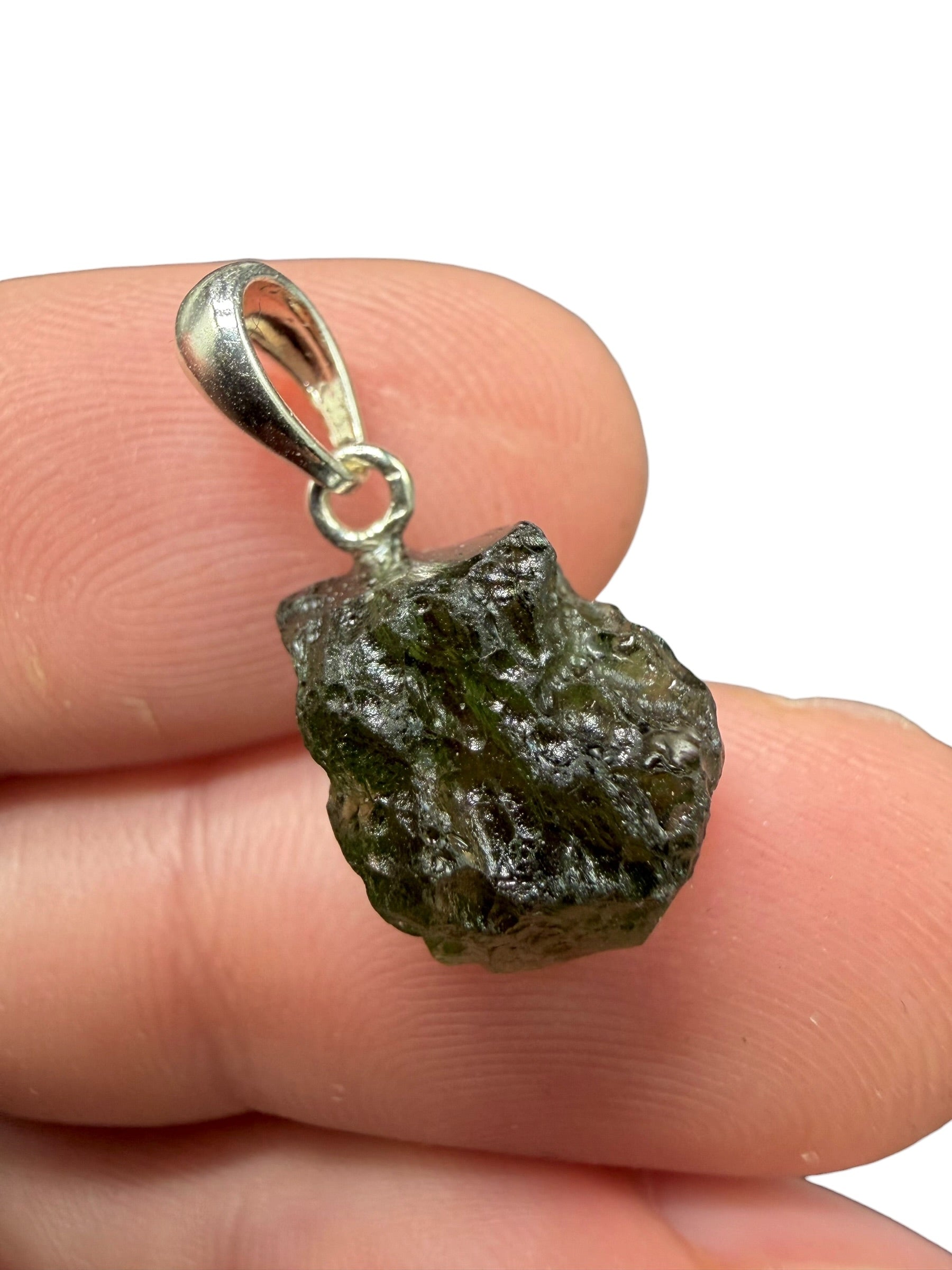 Silver moldavite pendant 1,3g