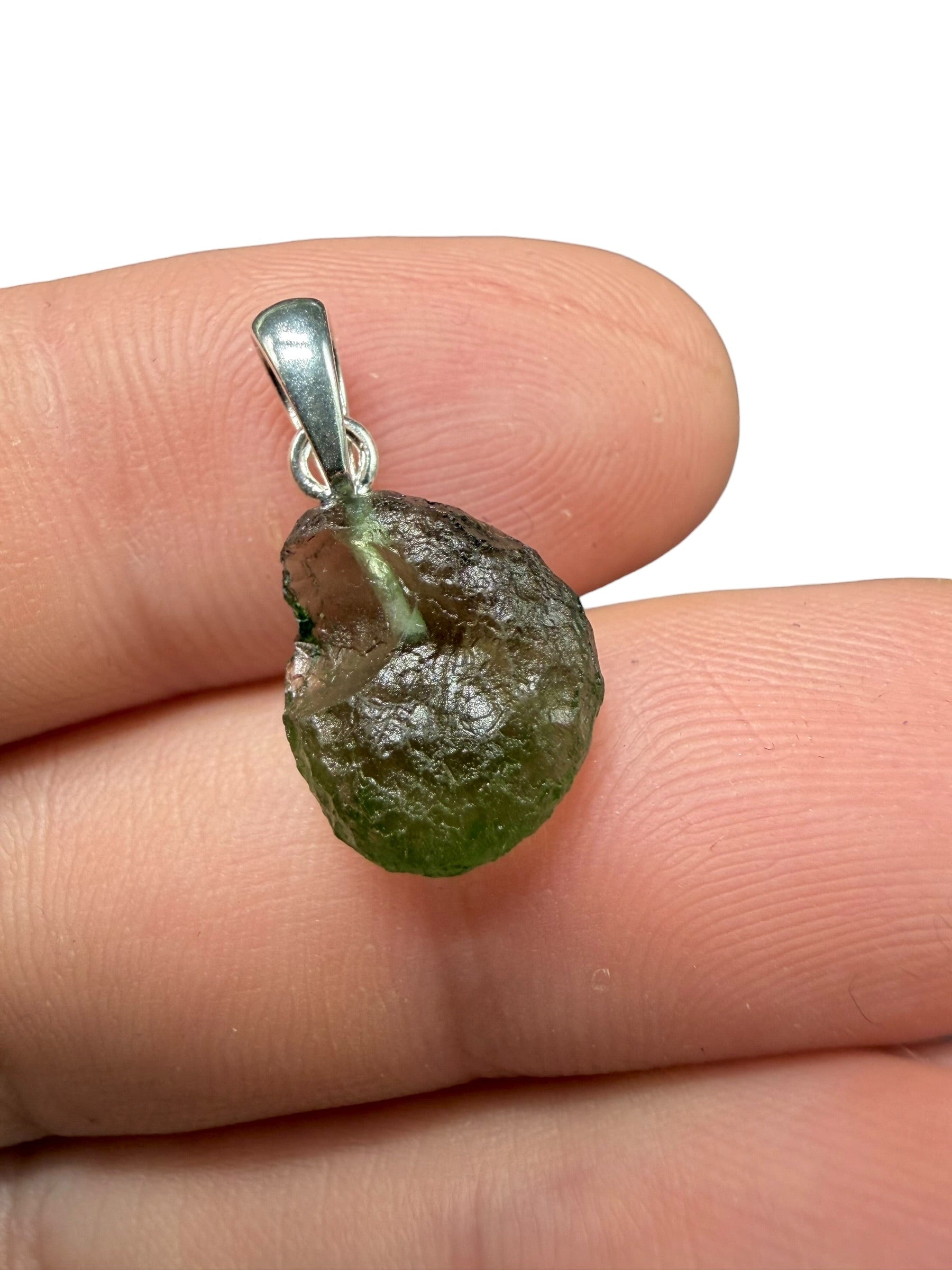 Silver moldavite pendant 1g - SP/V936