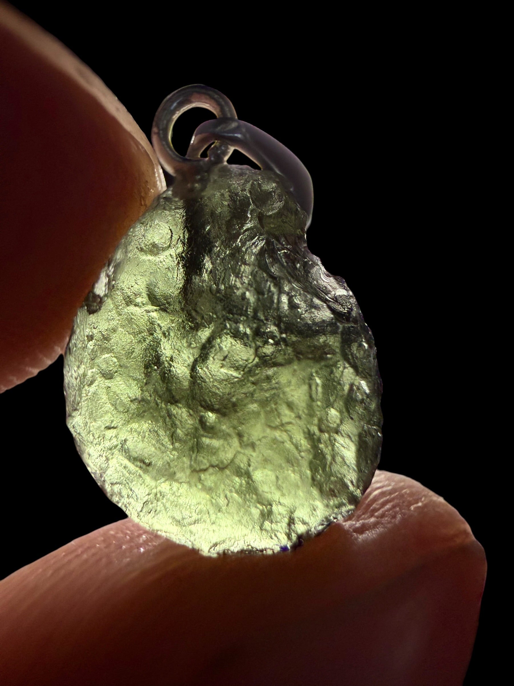 Silver moldavite pendant 1g - SP/V936