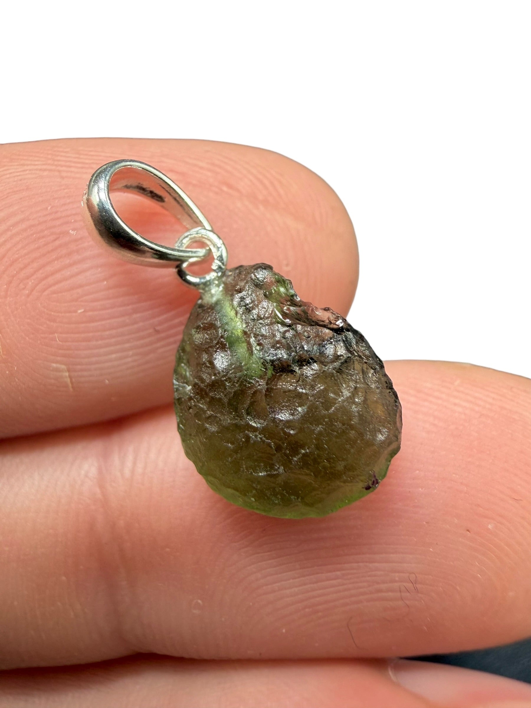 Silver moldavite pendant 1g