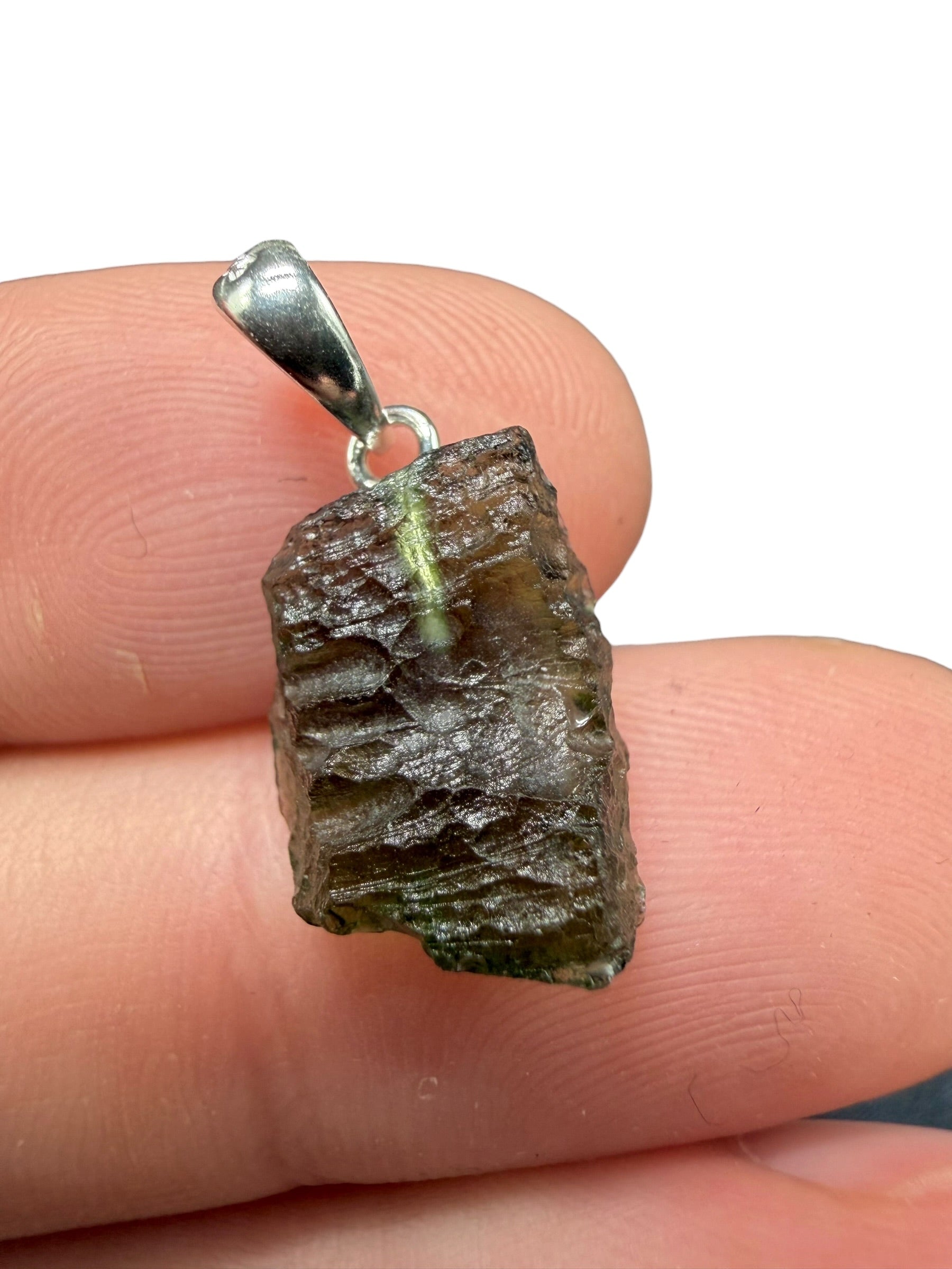 Silver moldavite pendant 1,2g - SP/V937