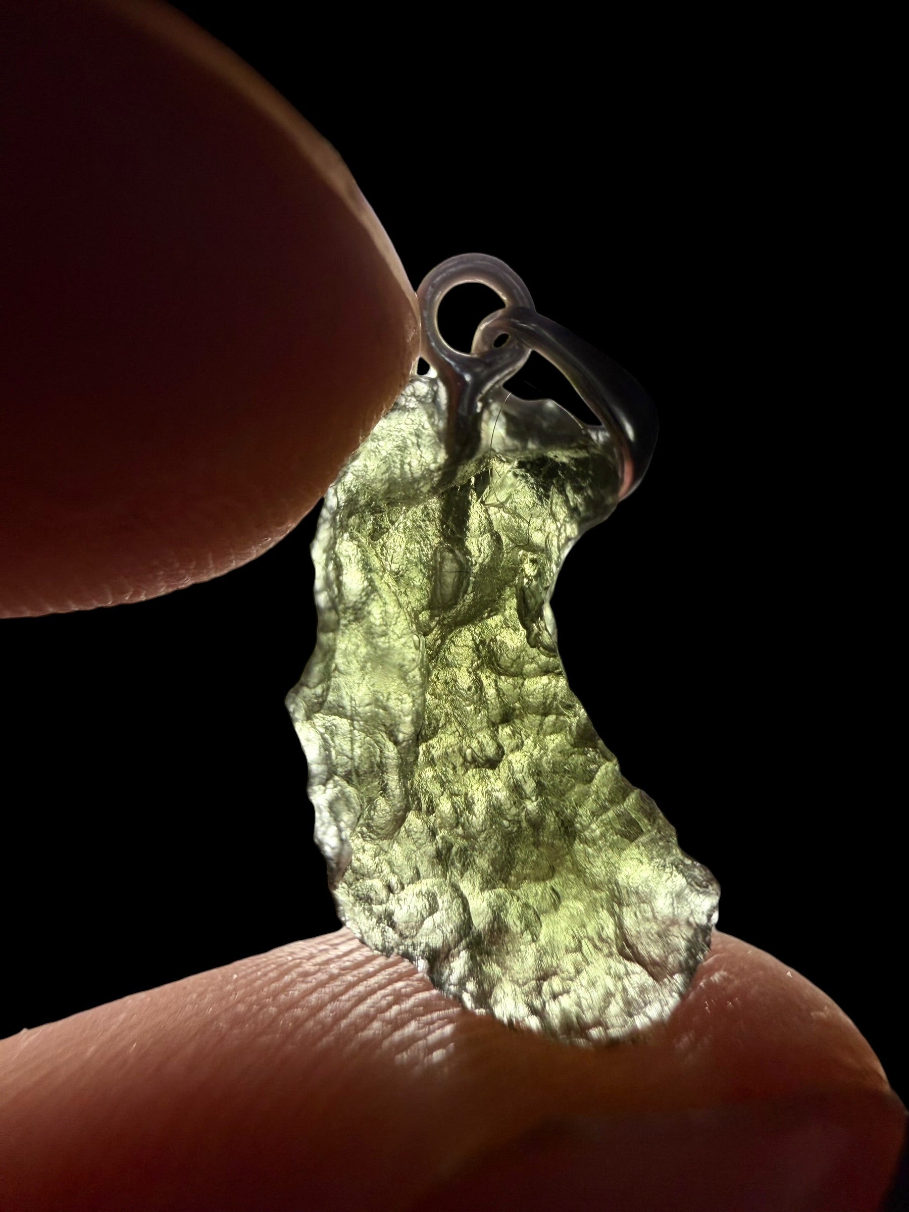 Silver moldavite pendant 0,8g - SP/V938