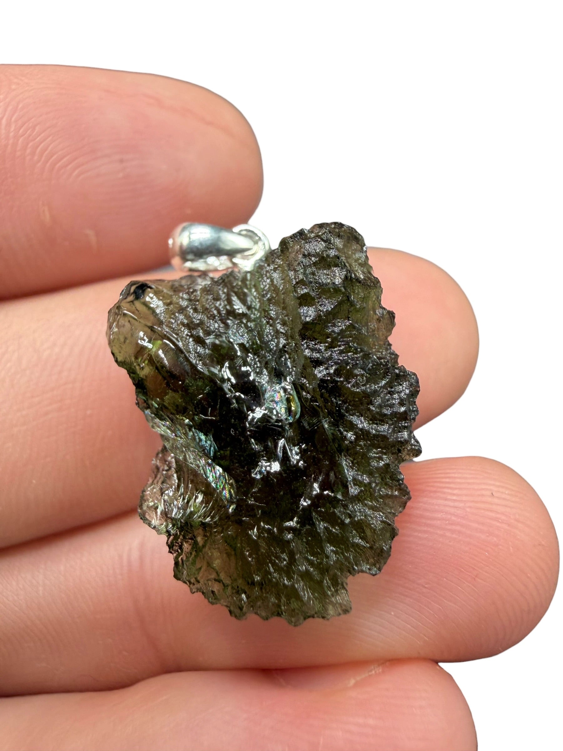Silver moldavite pendant 4,1g - SP/V940