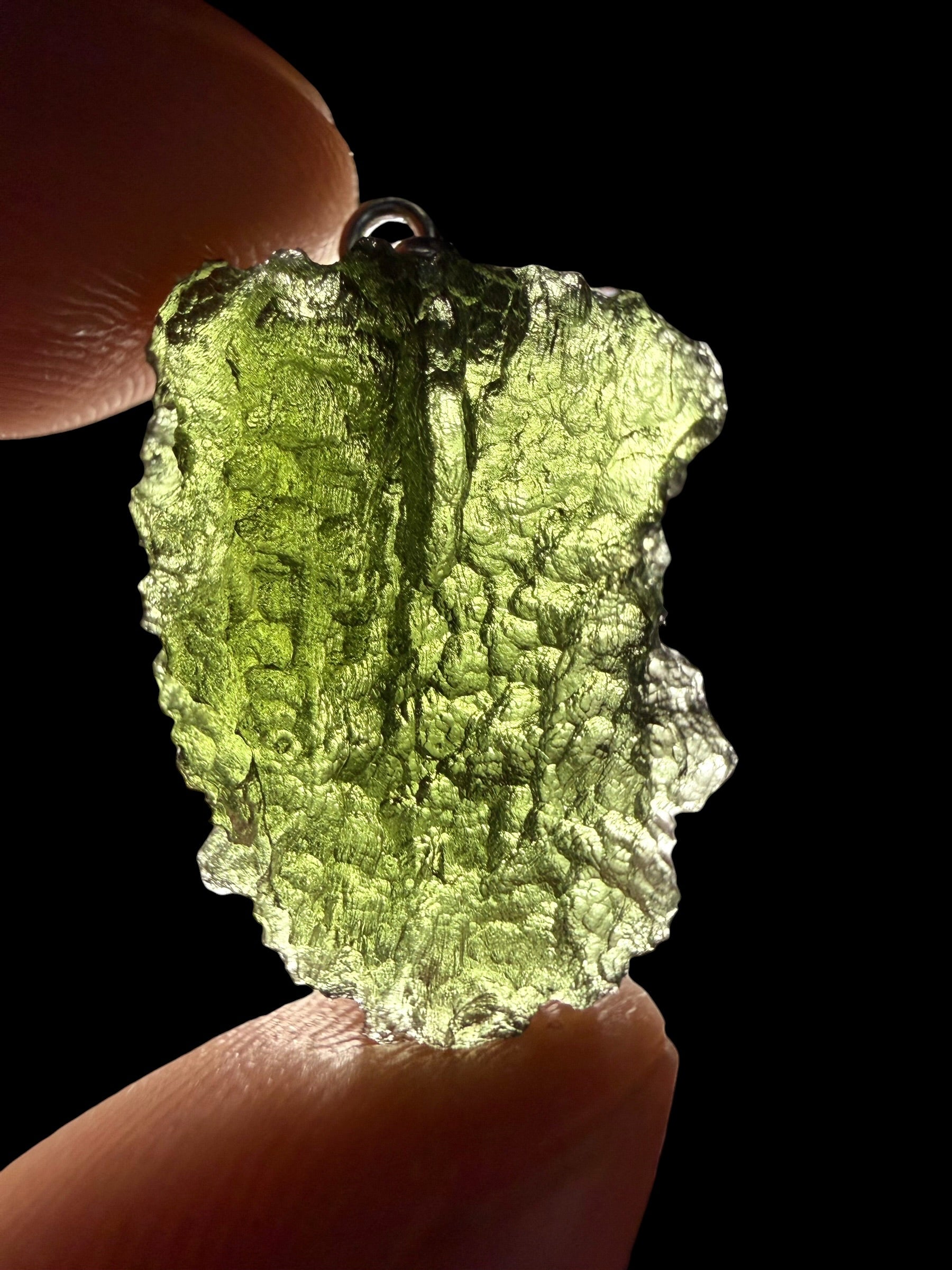 Silver moldavite pendant 4,1g - SP/V940